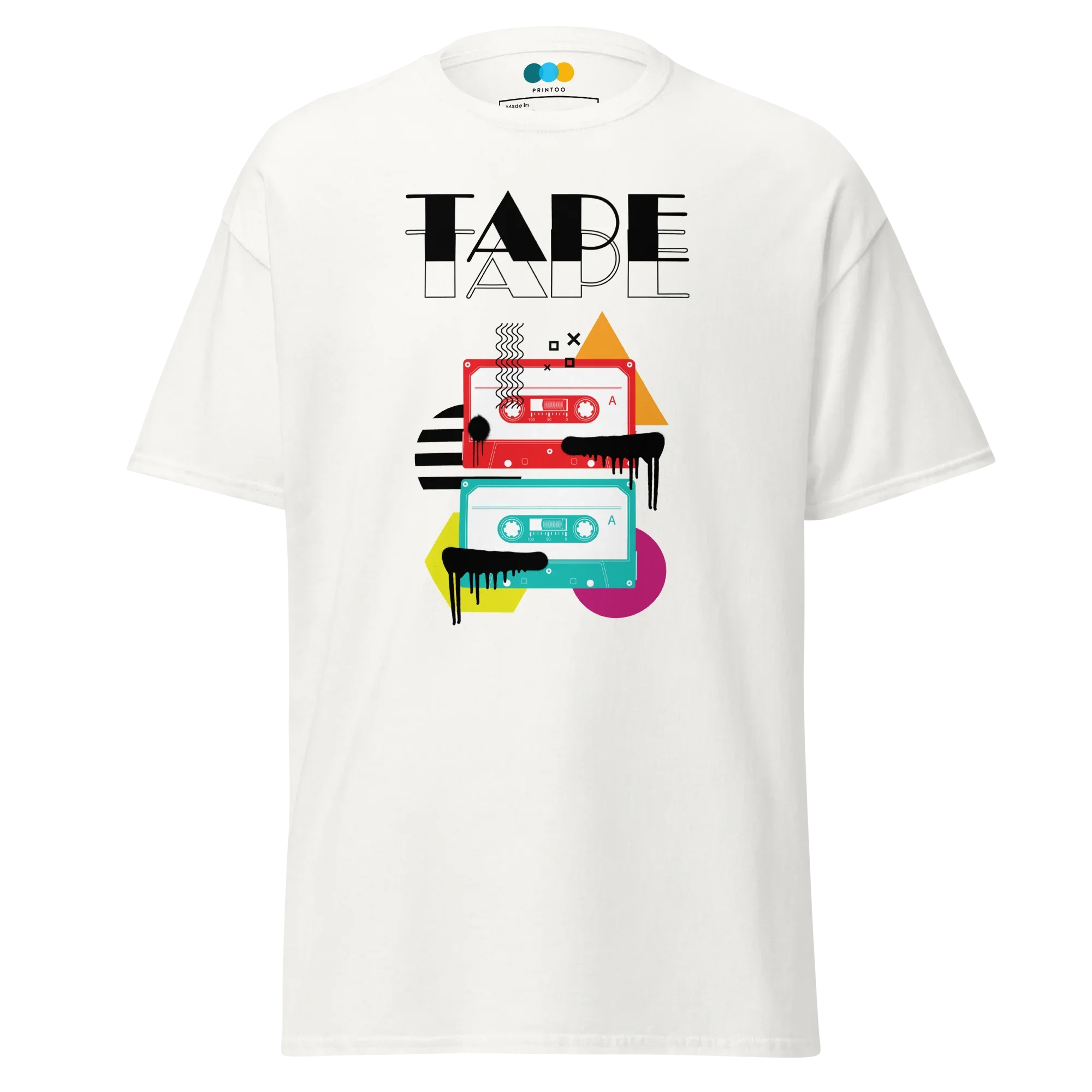 RETRO VIBE TAPE ART men’s t-shirt - Dark Heather / S - Printoo Shop - 3593913_15843