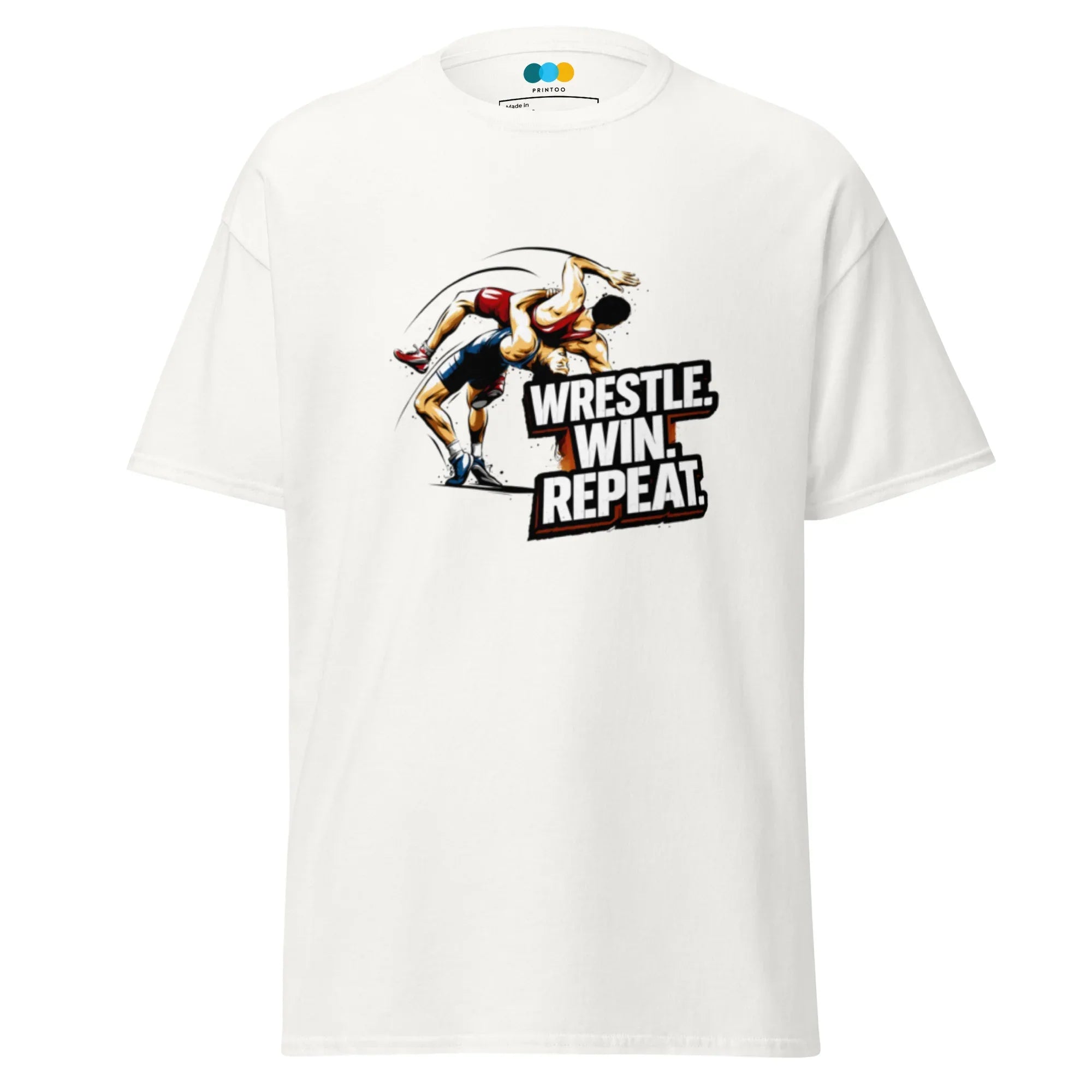 WRESTLE WIN REPEAT men’s t-shirt - Black / S - Printoo Shop - 3618485_11546
