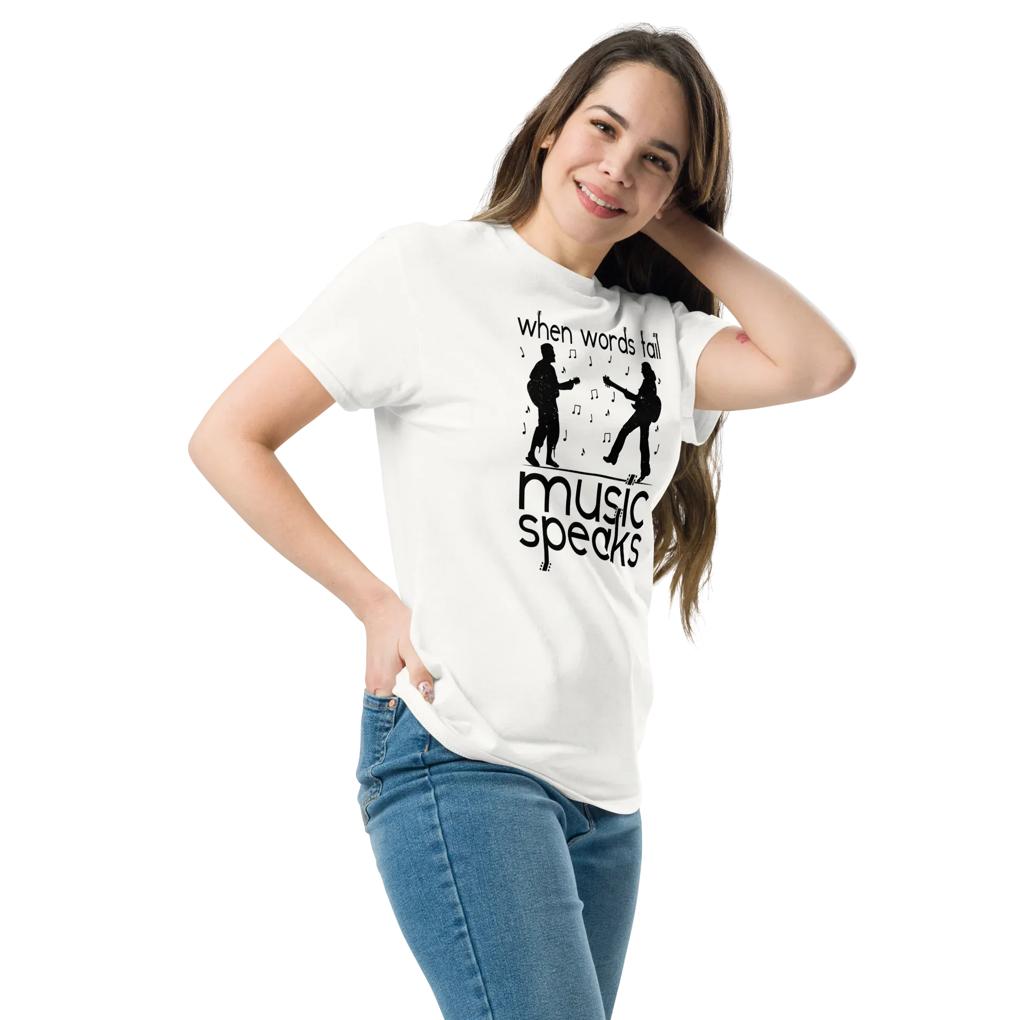 WHEN WORDS FAIL MUSIC SPEAKS unisex t-shirt - - Printoo Shop -