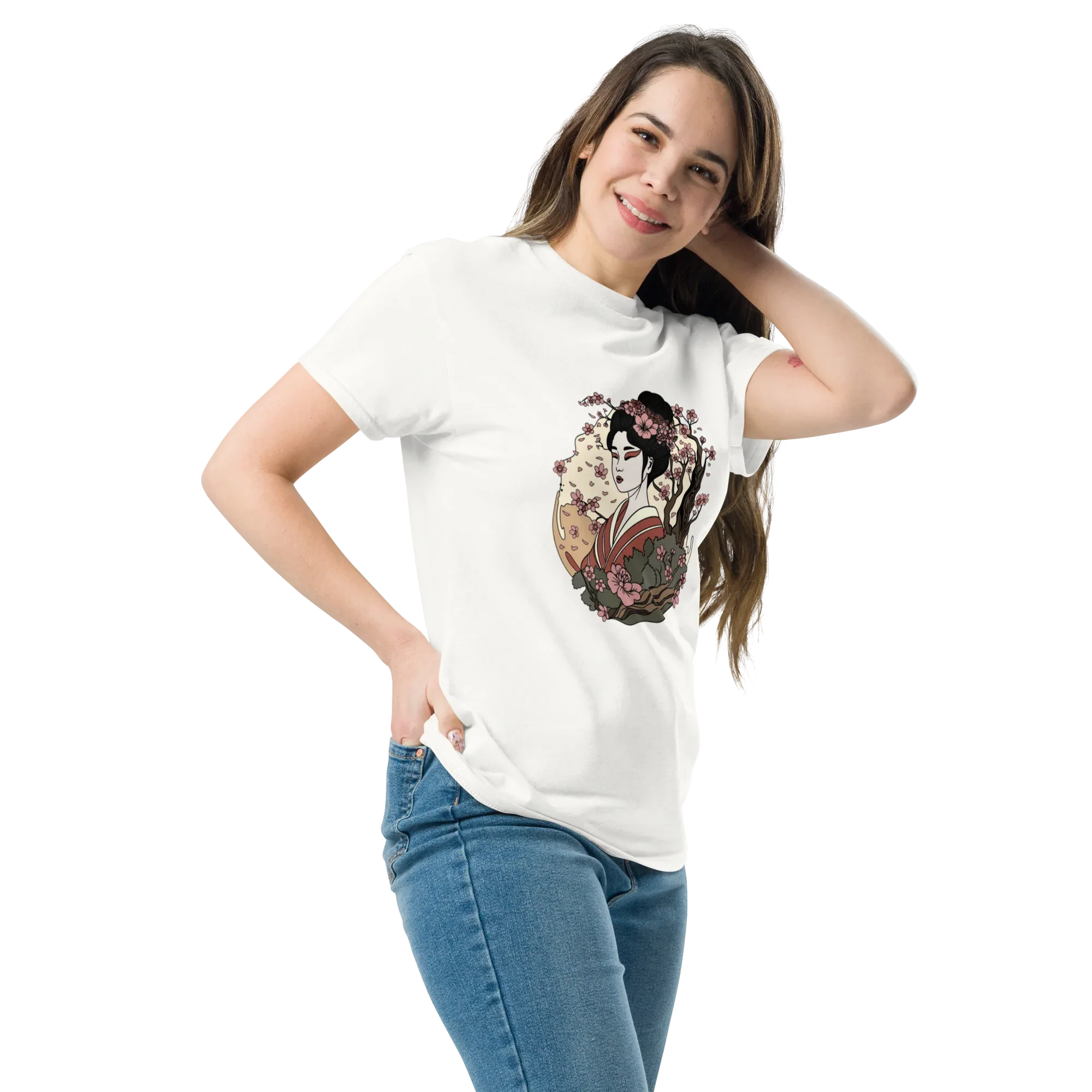 Elegantes Geisha-Kunst Damen T-Shirt - Cardinal / S - Printoo Shop - 8304108_15819