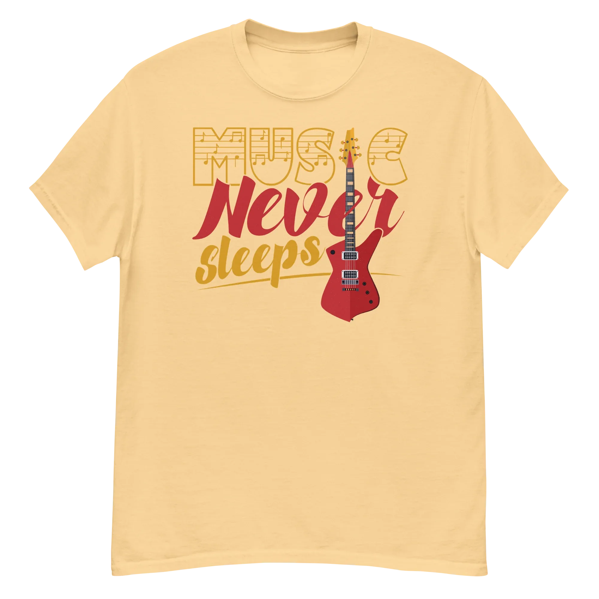 MUSIC NEVER SLEEPS unisex t-shirt - - Music t-shirts - Printoo Shop