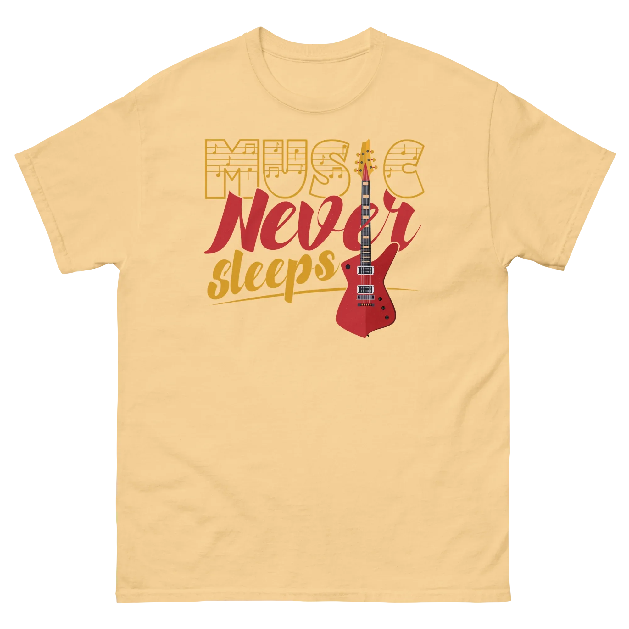 MUSIC NEVER SLEEPS unisex t-shirt - Printoo Shop - - 003.png, Music t-shirt, Unisex Classic Tee | Gildan 5000