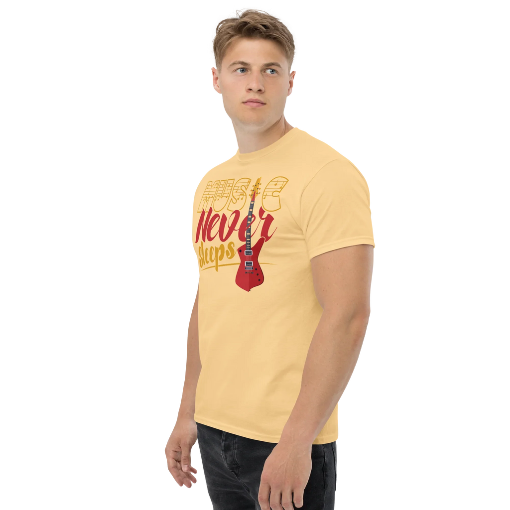 MUSIC NEVER SLEEPS unisex t-shirt - - Music t-shirts - Printoo Shop
