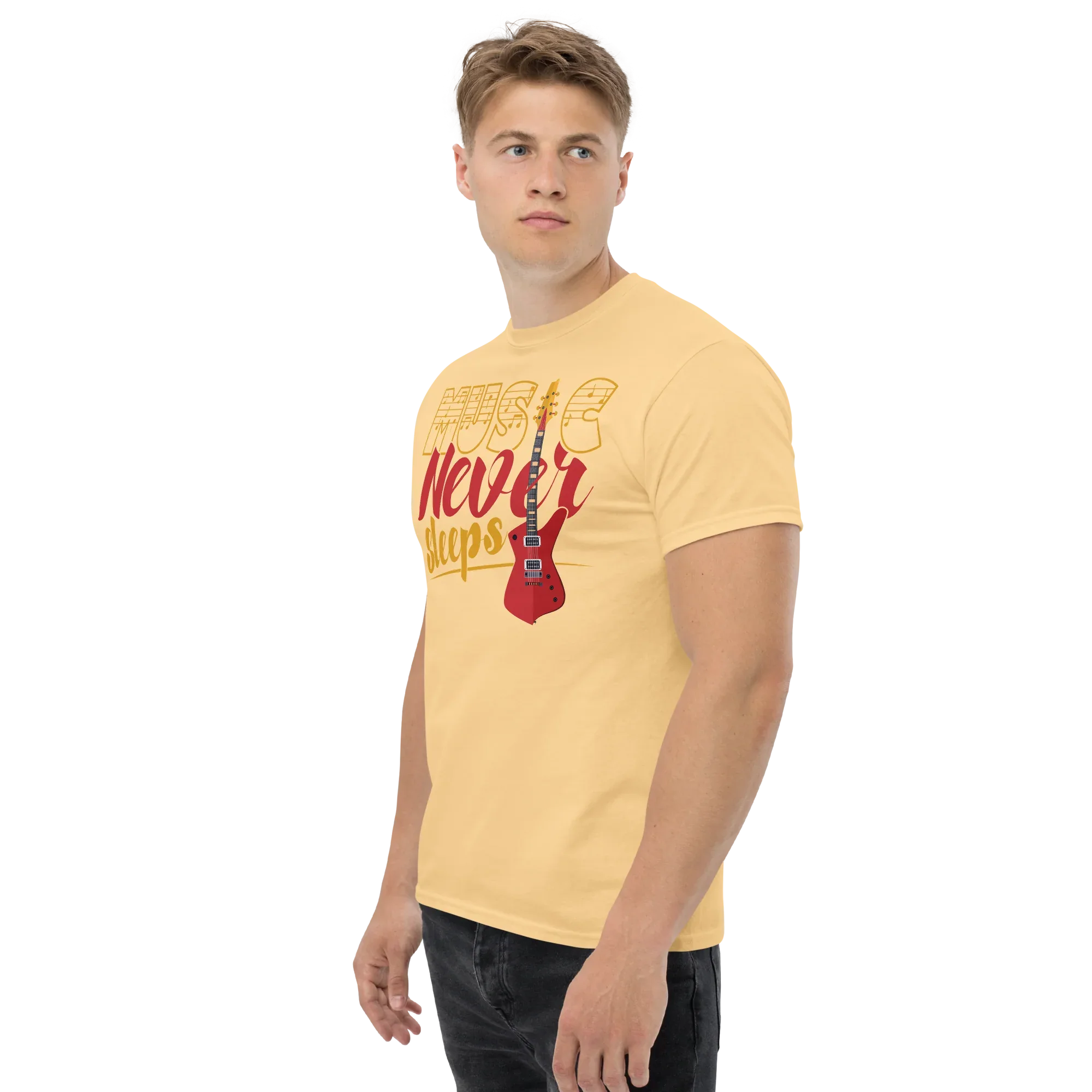 MUSIC NEVER SLEEPS unisex t-shirt - - Music t-shirts - Printoo Shop