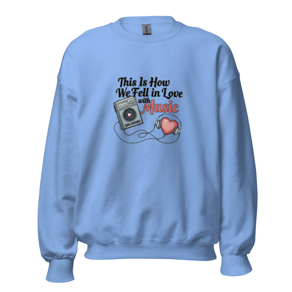 Cassette Love women’s sweatshirt - Carolina Blue / S - Printoo Shop - 4976005_20594