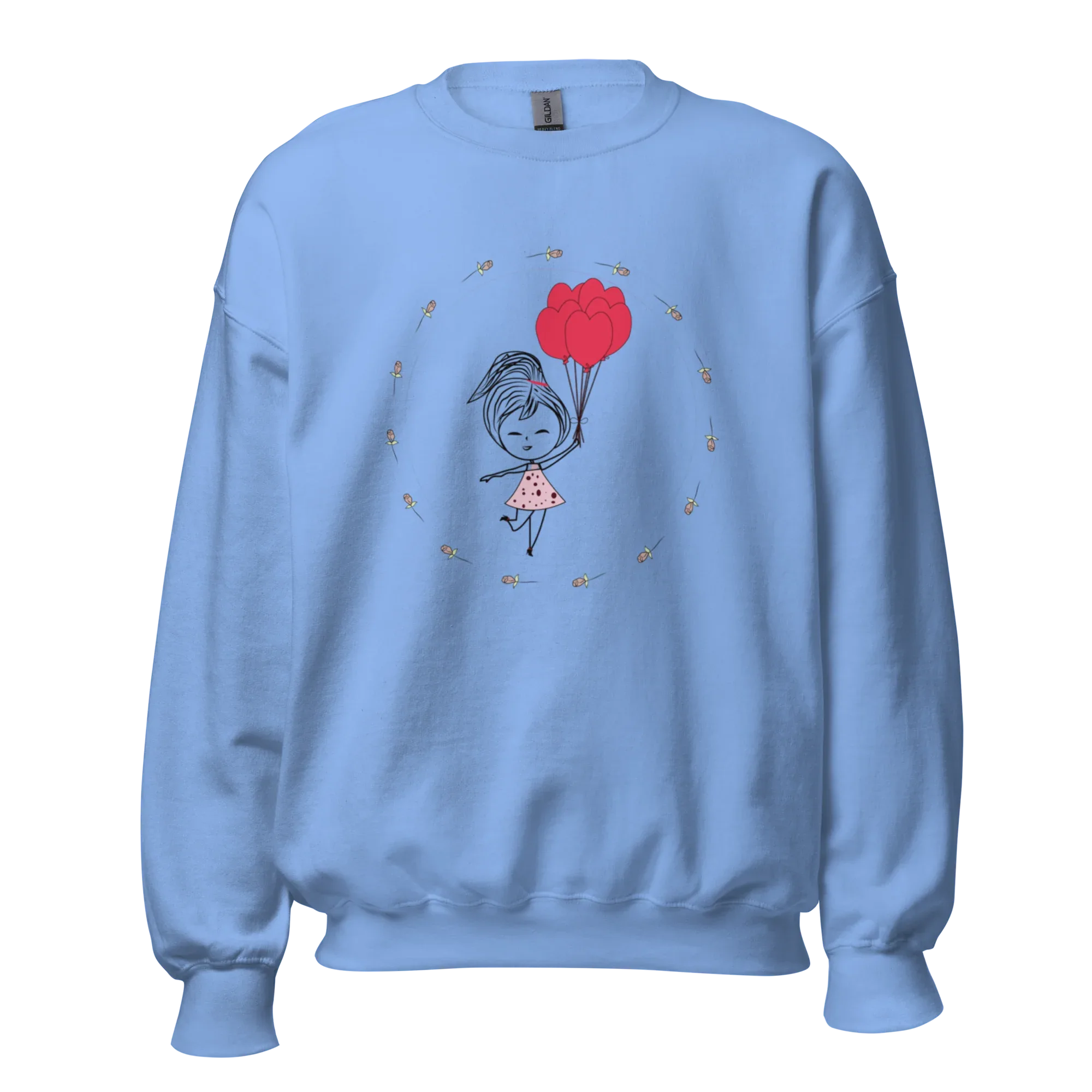 HEART BALLOONS women’s sweatshirt - Carolina Blue / S - Printoo Shop - 8002349_20594