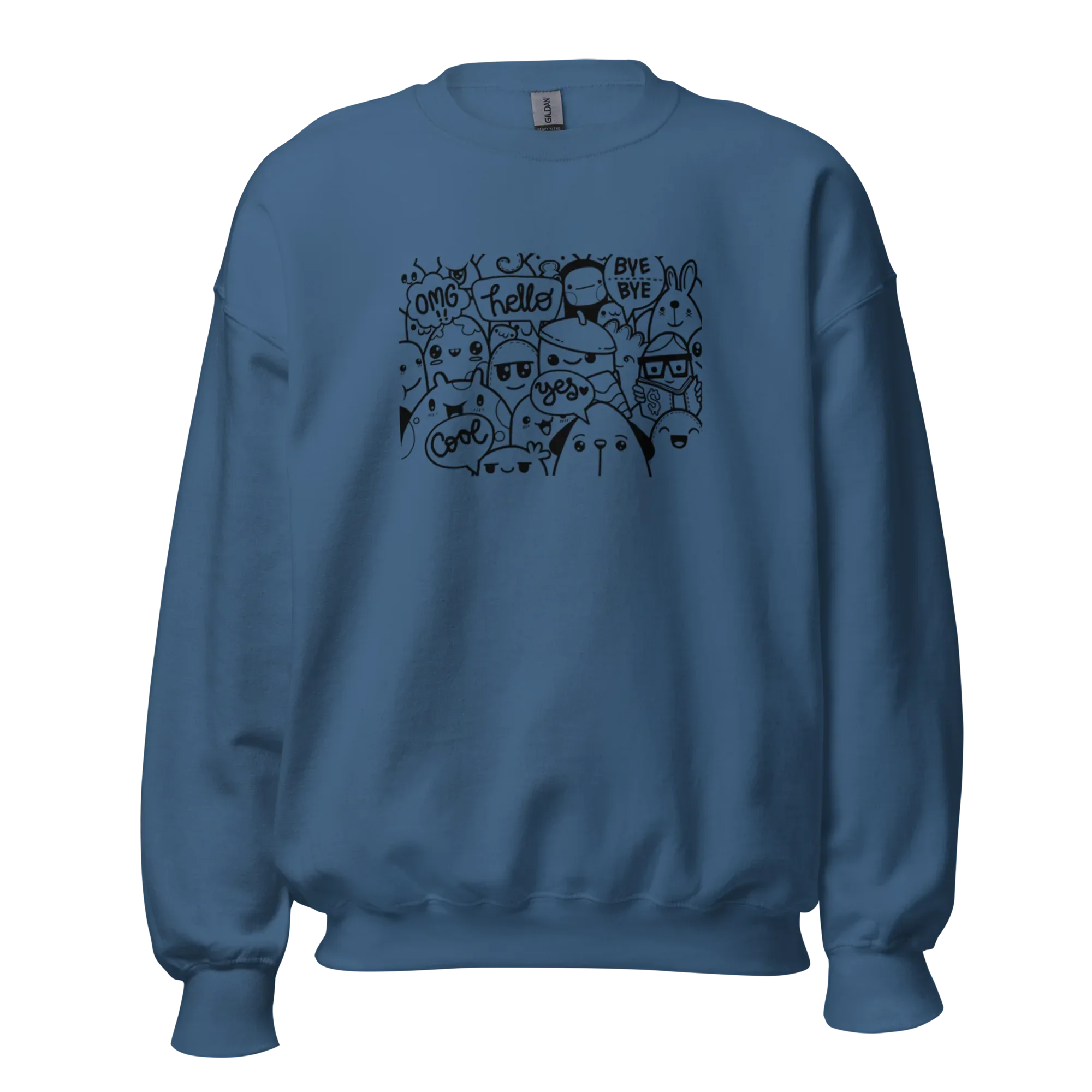 A Printoo Shop szürke színű, S-es méretű DOODLE VIBES férfi pulóverének képe - 1442100_16882