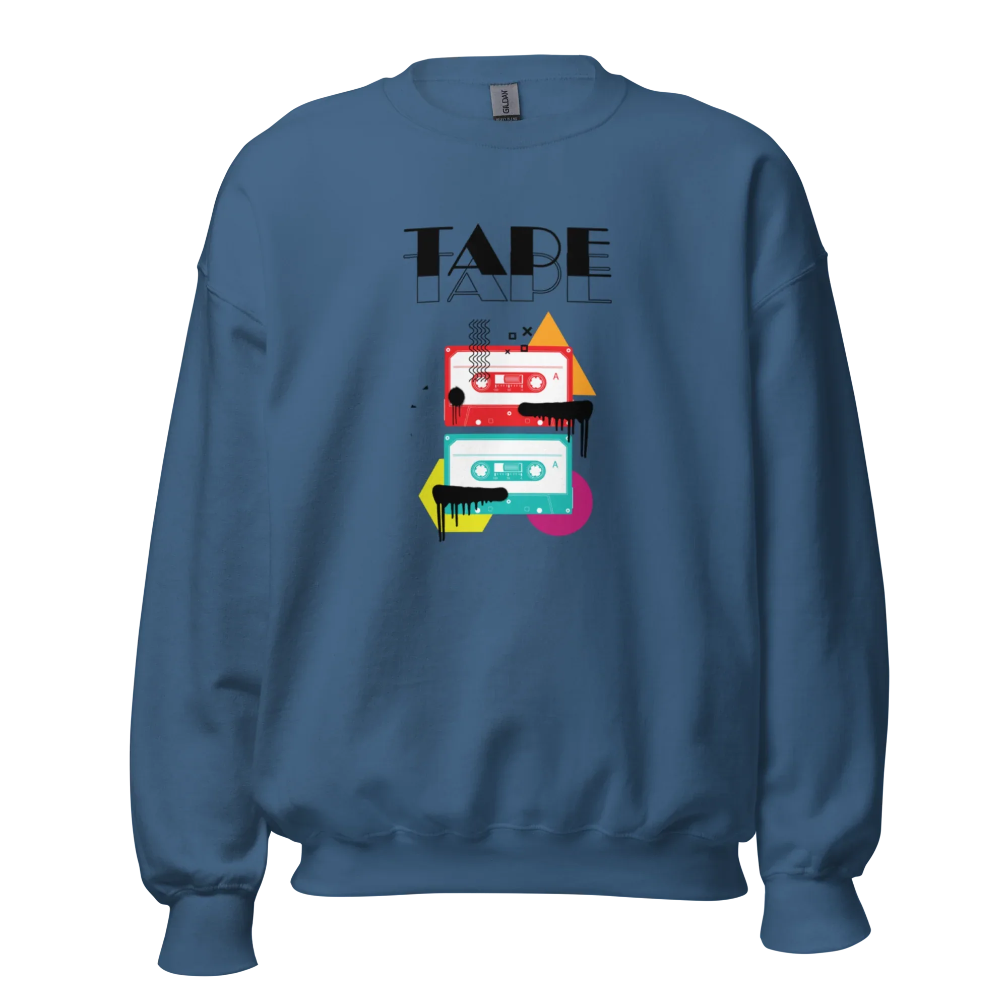 RETRO VIBE TAPE ART férfi pulóver - Szénszürke / S - Printoo Shop - termékfotó