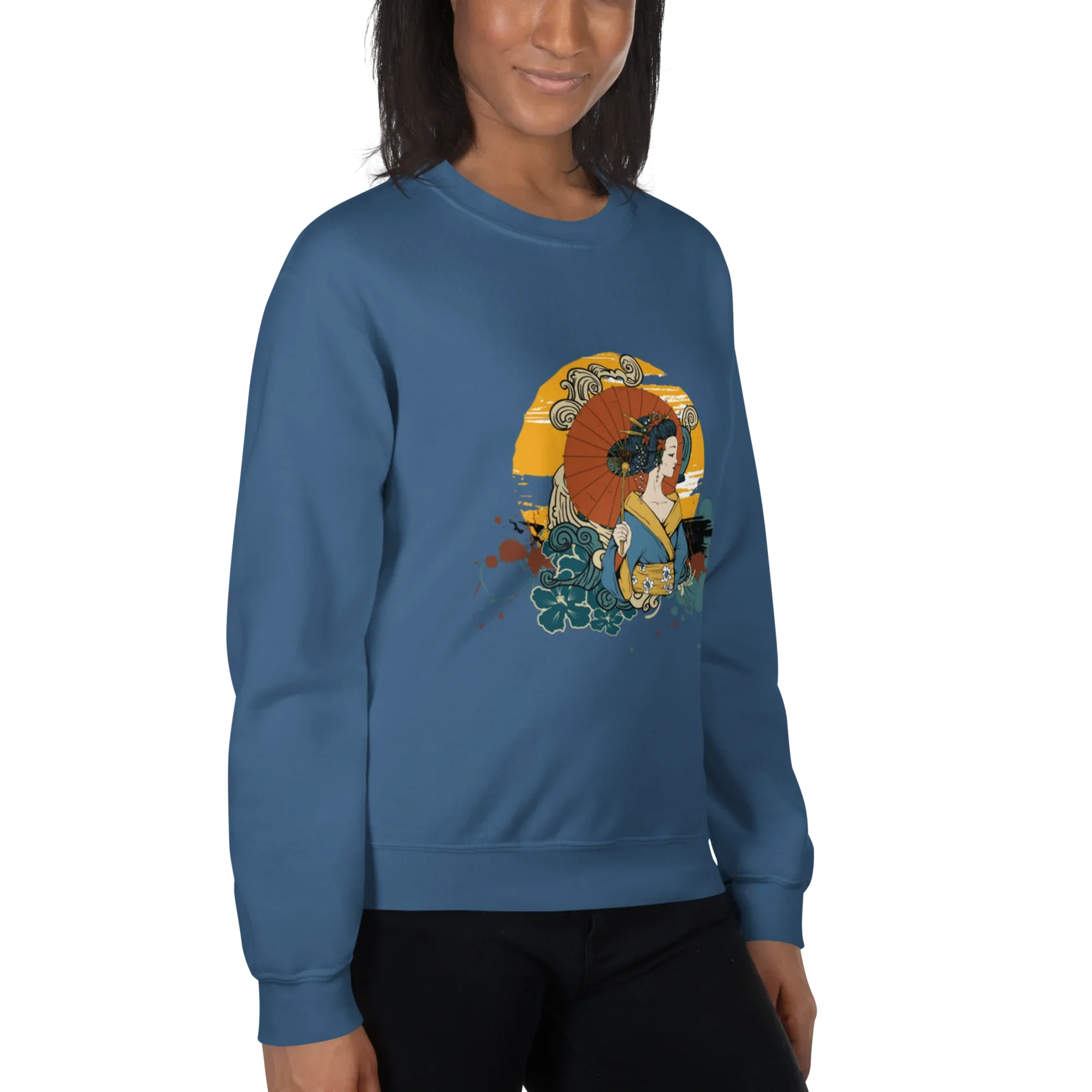 BEAUTY IN BLOOM women’s sweatshirt - Black / S - Printoo Shop - 6160845_5434