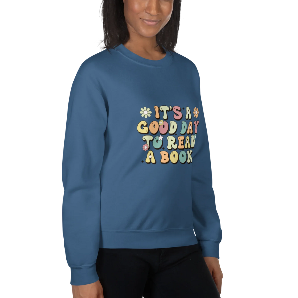 BOOK DAY women’s sweatshirt - Indigo Blue / S - Printoo Shop - 1132215_5466