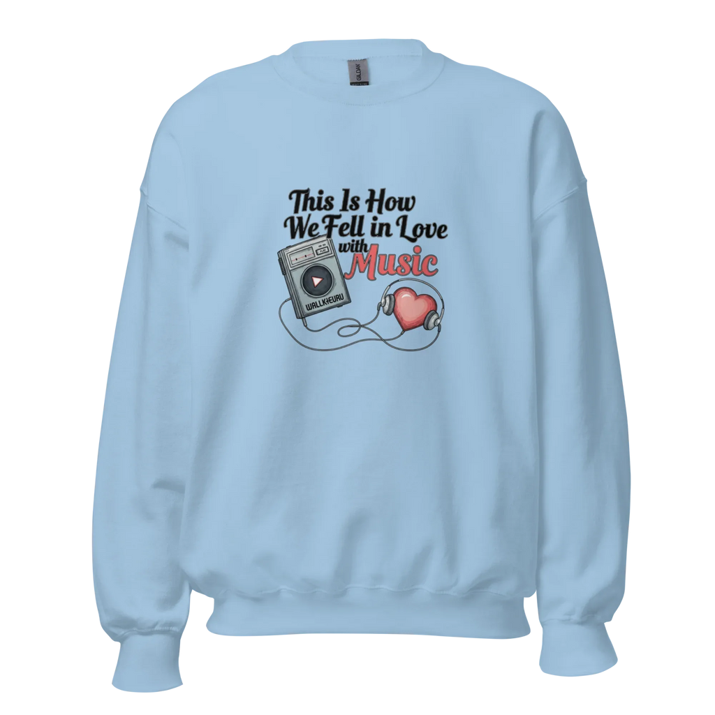 Cassette Love women’s sweatshirt - Carolina Blue / S - Printoo Shop - 4976005_20594