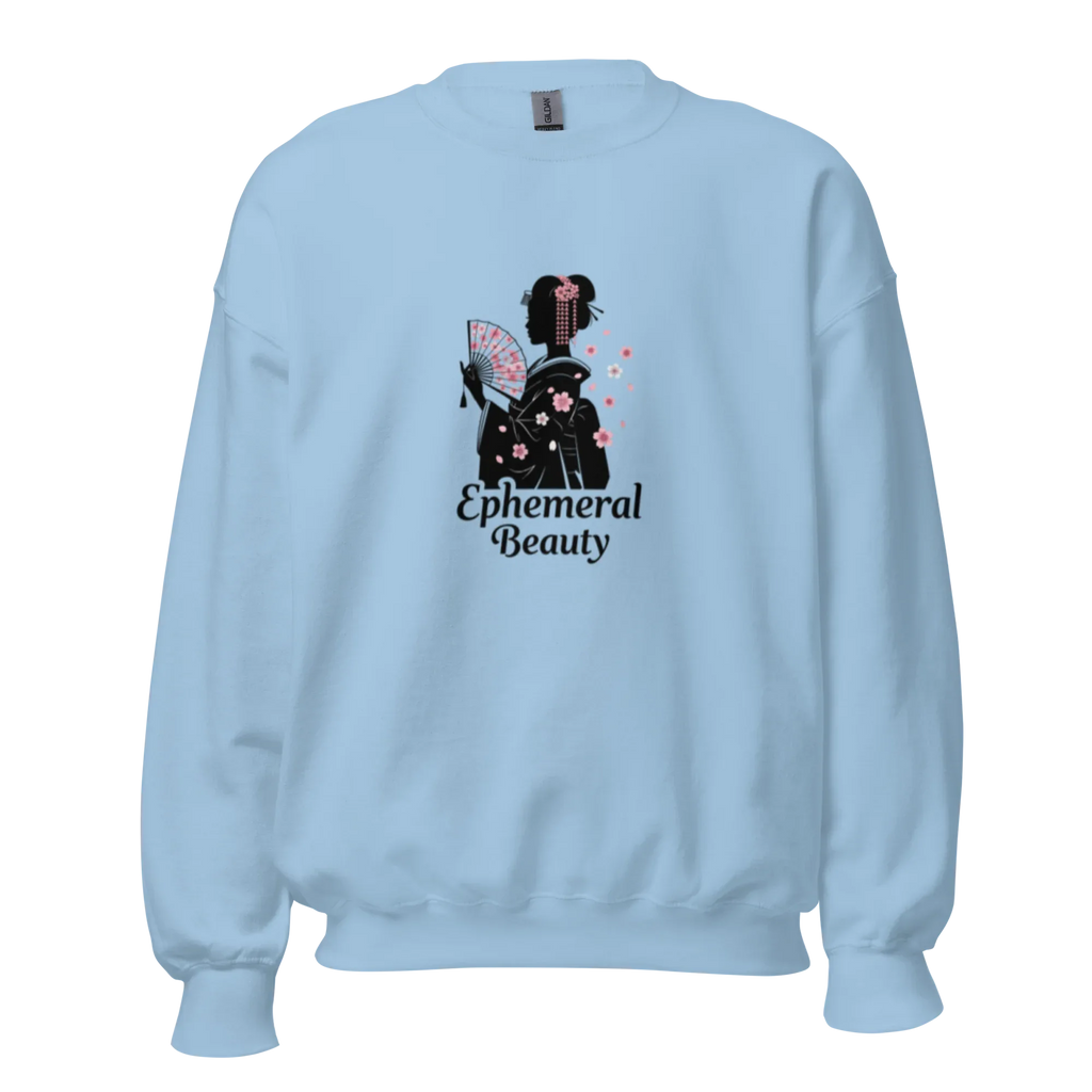 Cherry Blossom Geisha women’s sweatshirt - Light Blue / S - Printoo Shop - 7275371_7860
