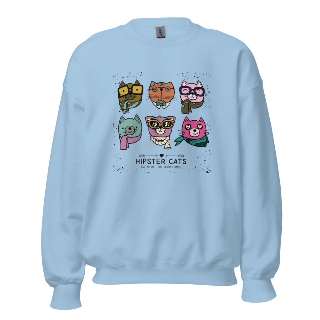 HIPSTER CATS women’s sweatshirt - Red / S - Printoo Shop - 7466621_5442