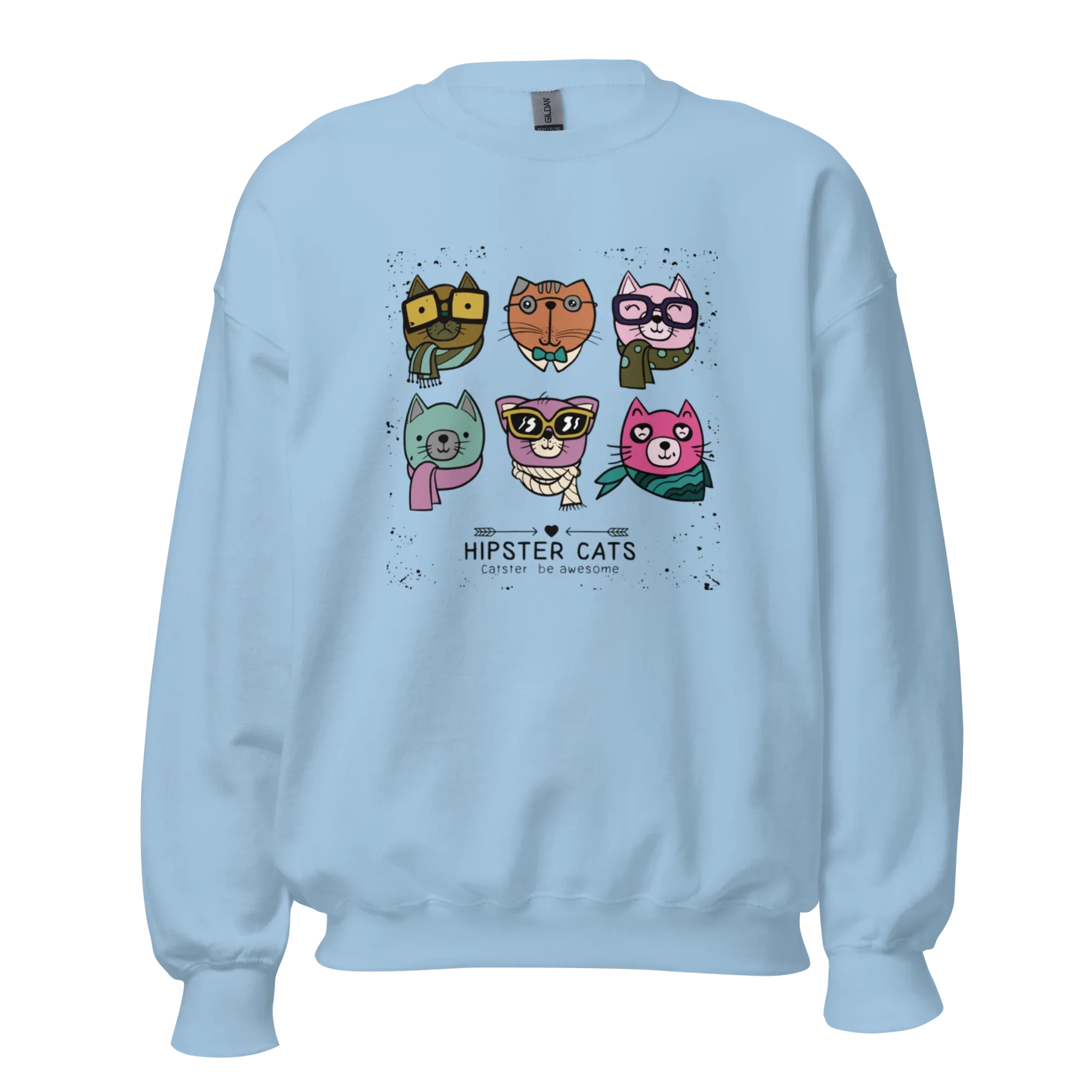 HIPSTER CATS women’s sweatshirt - Red / S - Printoo Shop - 7466621_5442