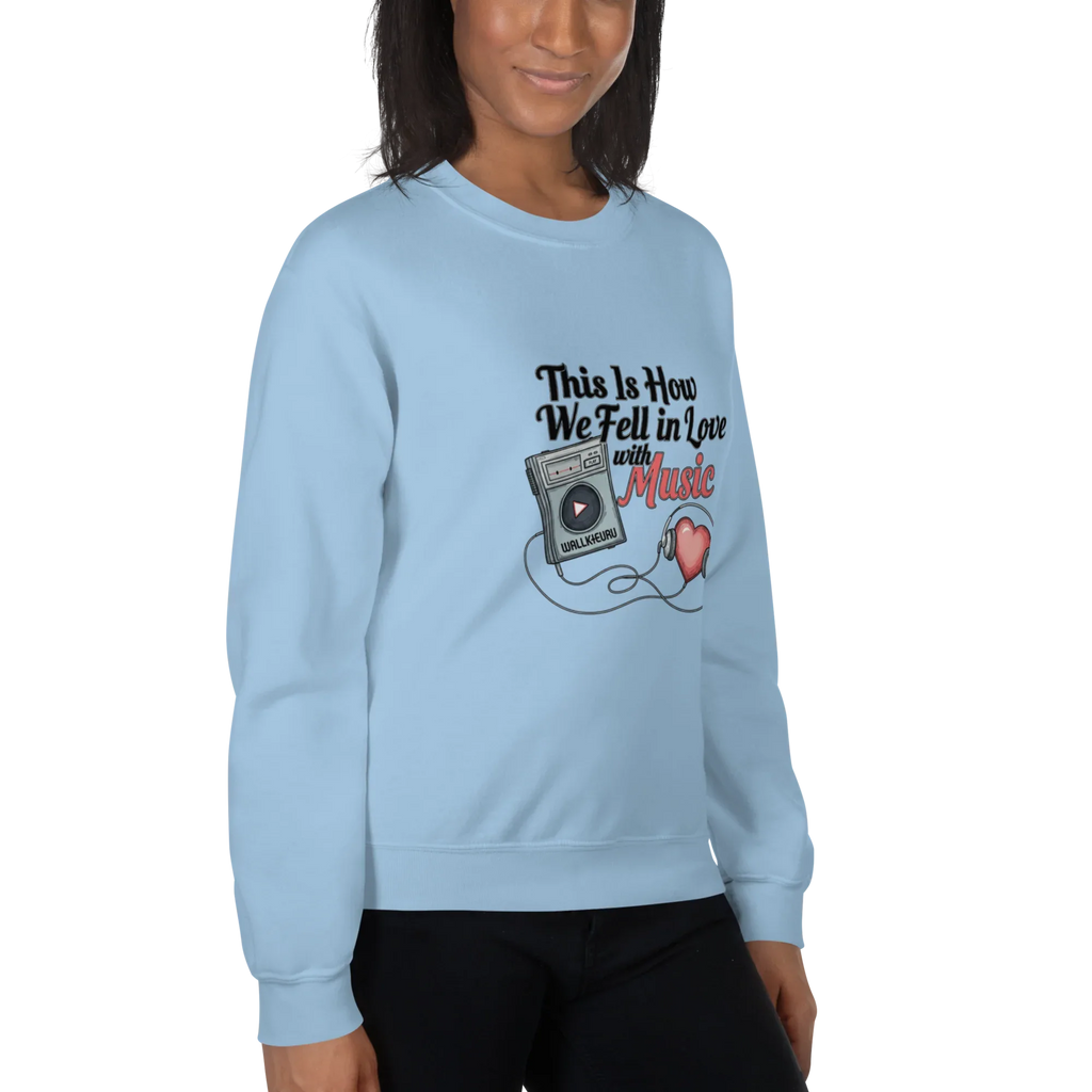 Cassette Love women’s sweatshirt - Carolina Blue / S - Printoo Shop - 4976005_20594