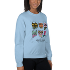 HIPSTER CATS women’s sweatshirt - Red / S - Printoo Shop - 7466621_5442