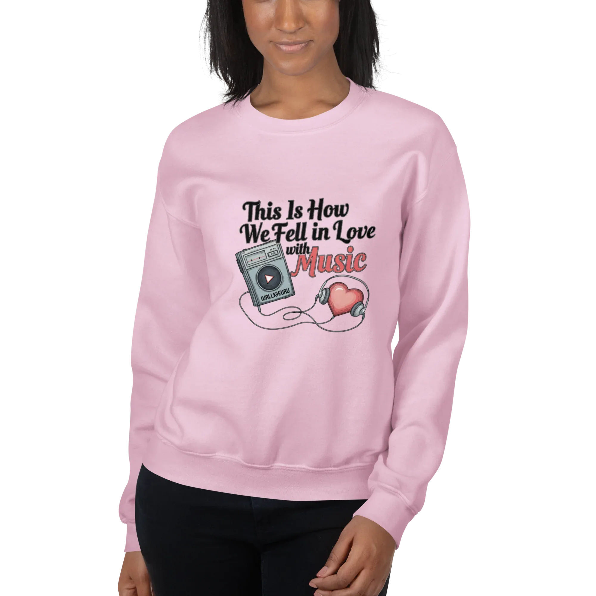 Cassette Love women’s sweatshirt - Carolina Blue / S - Printoo Shop - 4976005_20594