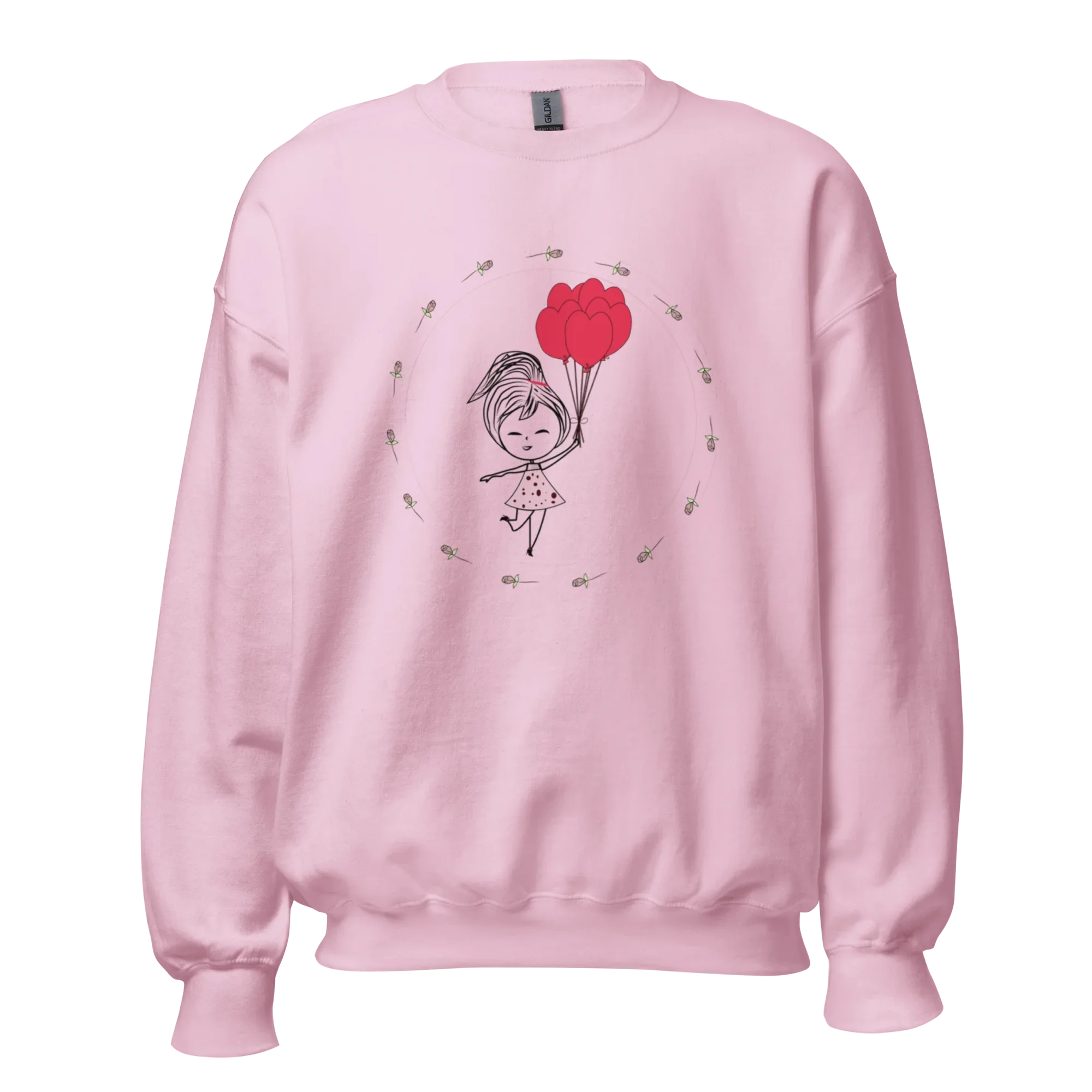HEART BALLOONS women’s sweatshirt - Carolina Blue / S - Printoo Shop - 8002349_20594