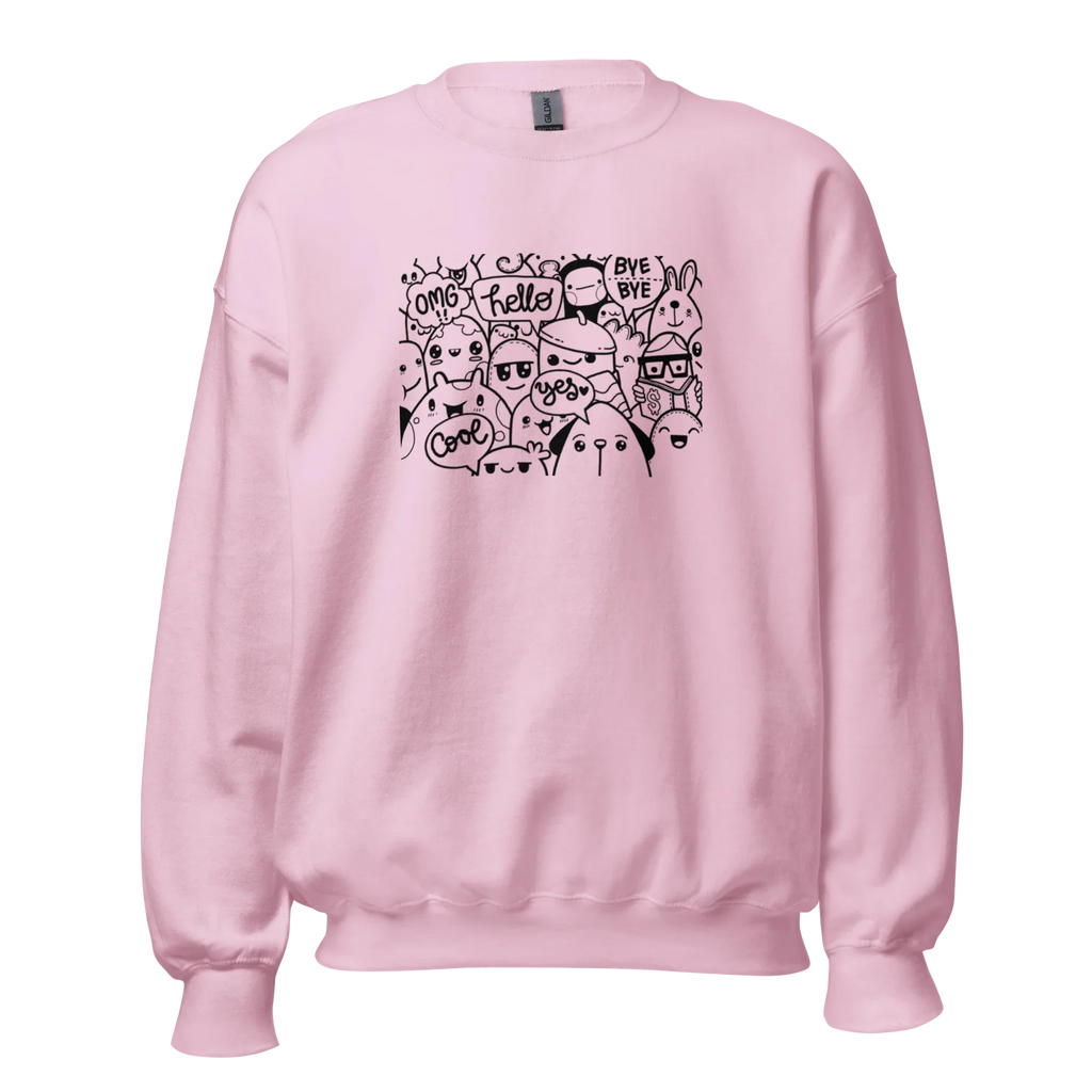 DOODLE VIBES women’s sweatshirt - Red / S - Printoo Shop - 4139913_5442