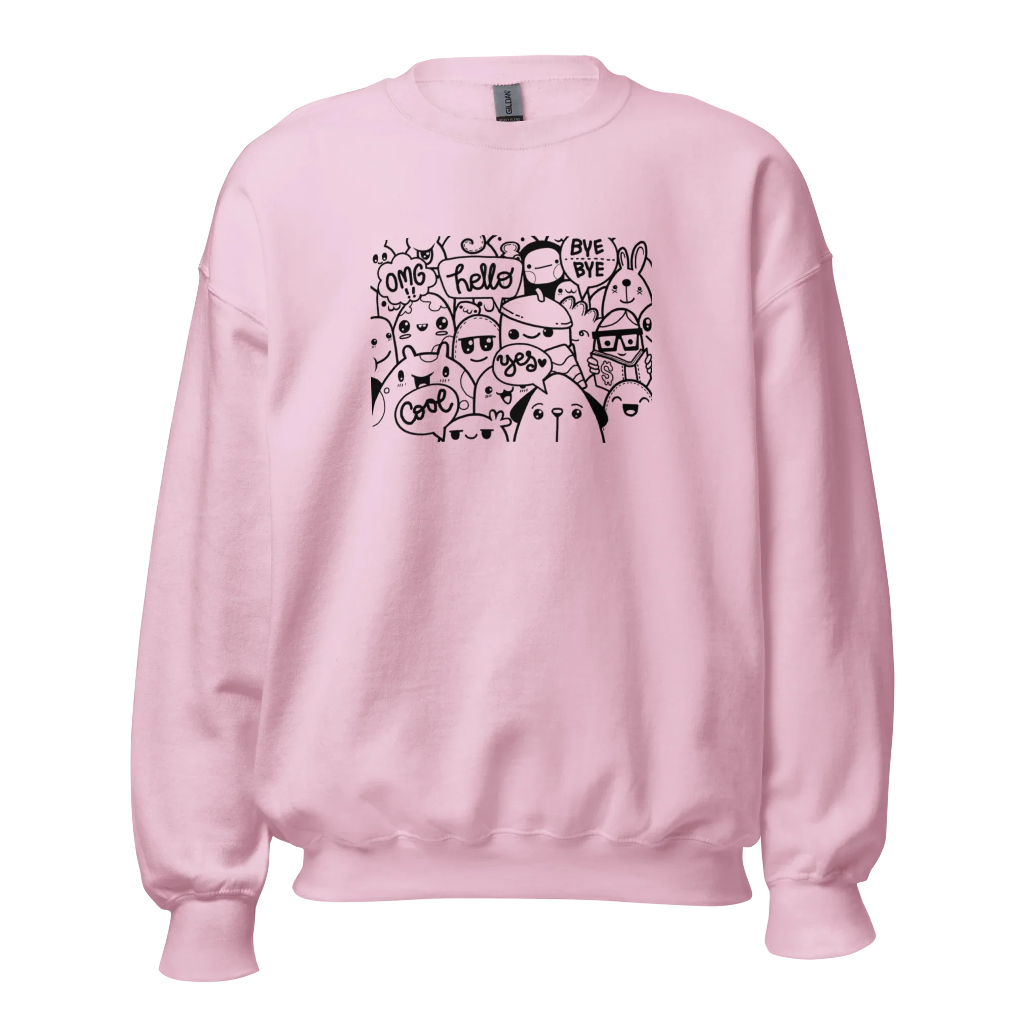 DOODLE VIBES women’s sweatshirt - Red / S - Printoo Shop - 4139913_5442