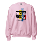 NEVER GIVE UP women’s sweatshirt - Sand / S - Printoo Shop - 5061087_16876