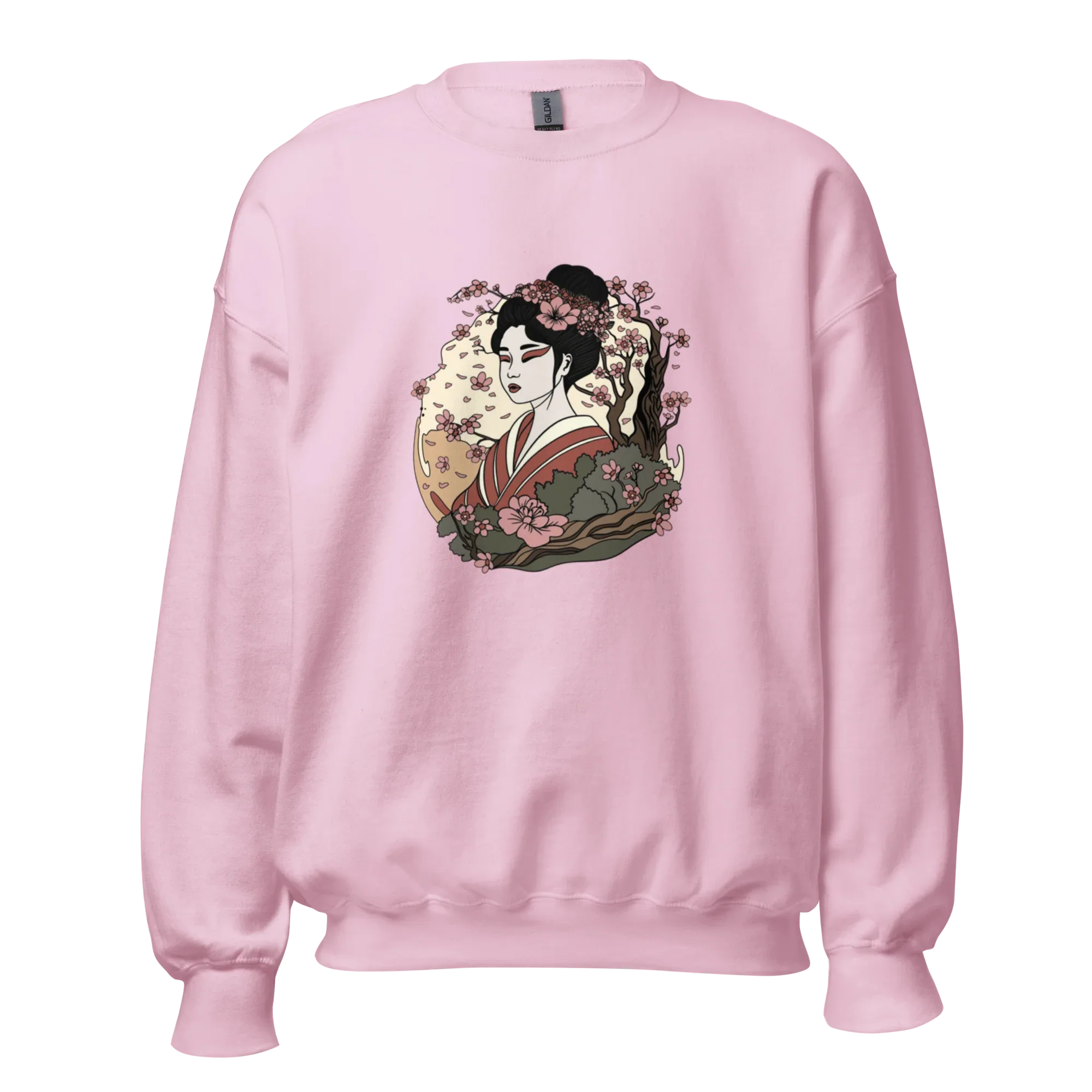 ELEGANT GEISHA ART women’s sweatshirt - Red / S - Printoo Shop - 3706938_5442