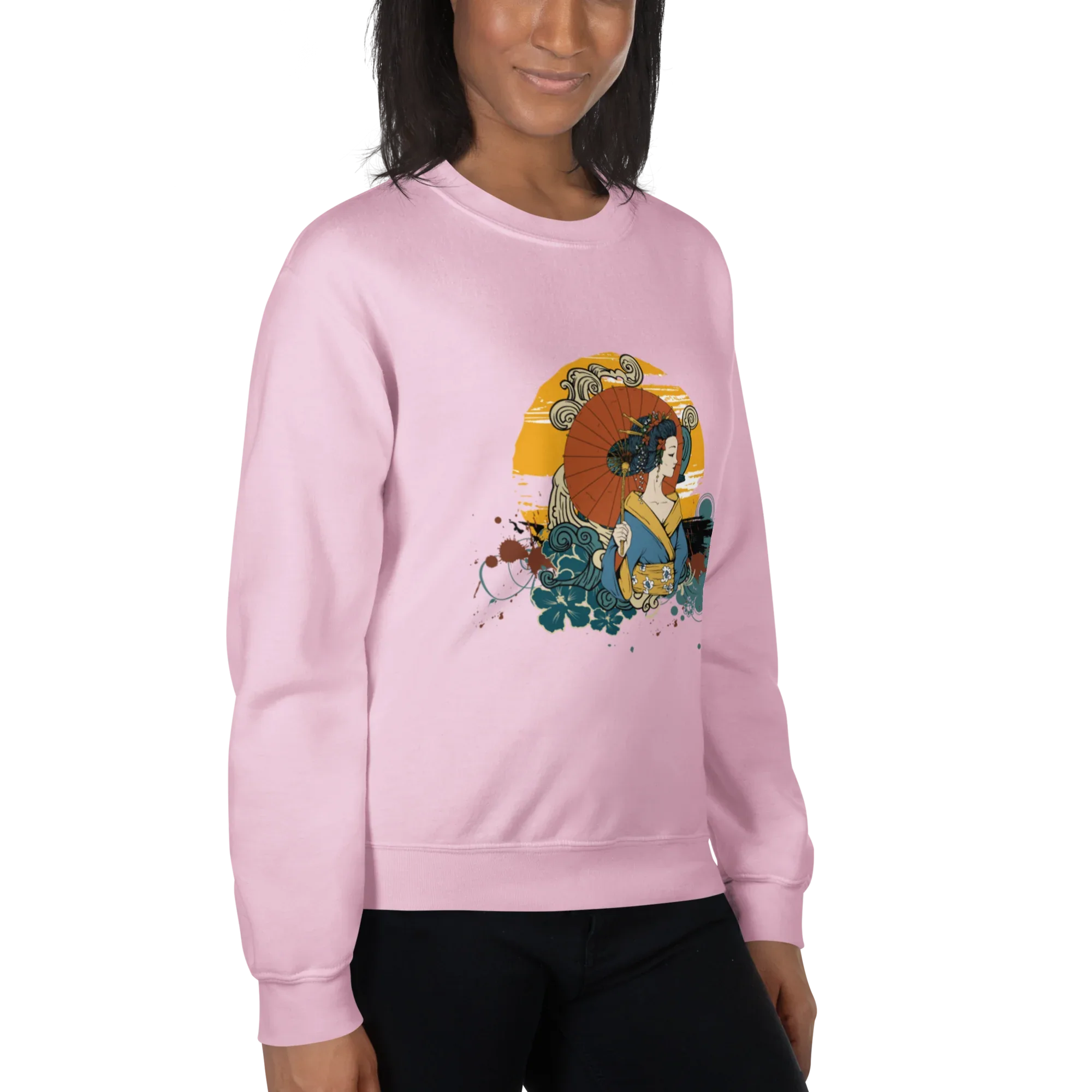 BEAUTY IN BLOOM women’s sweatshirt - Black / S - Printoo Shop - 6160845_5434