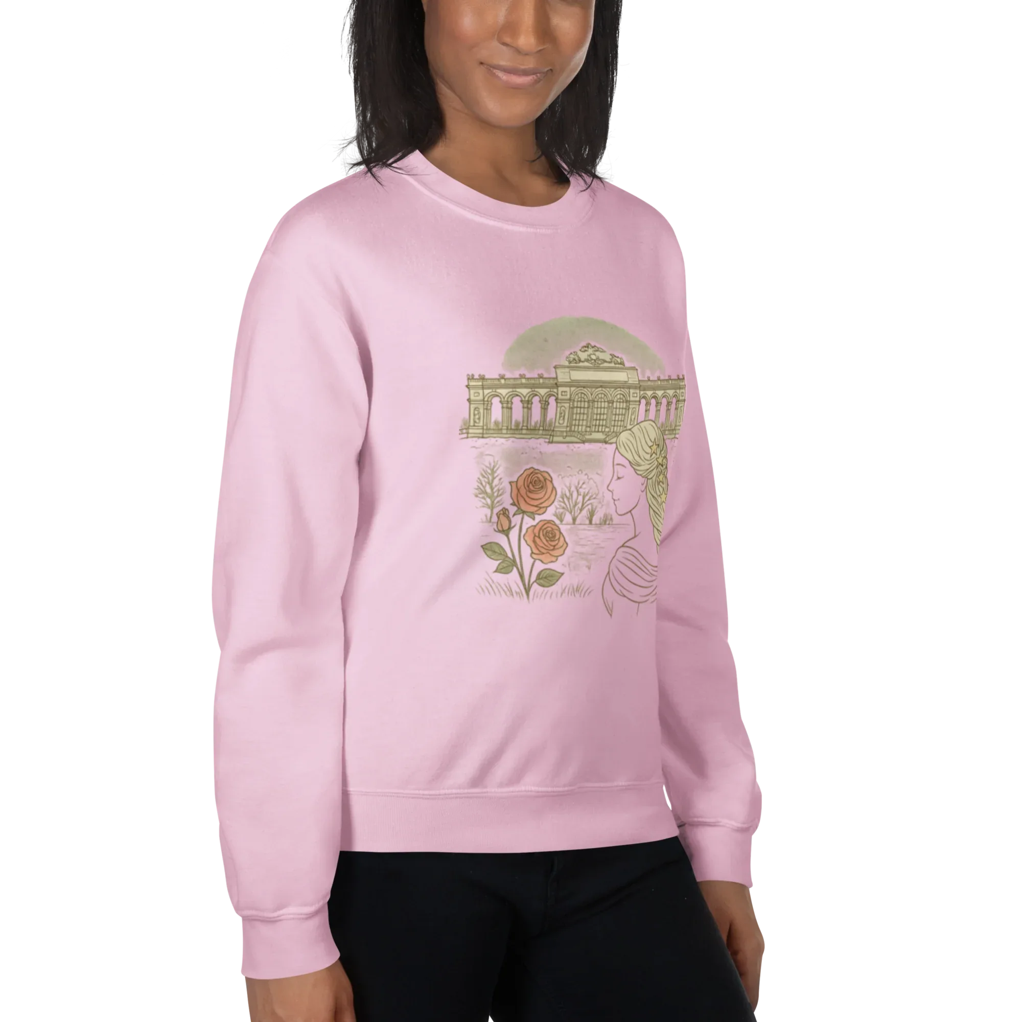 PALACE ROSES women’s sweatshirt - Sand / S - Printoo Shop - 9467987_16876