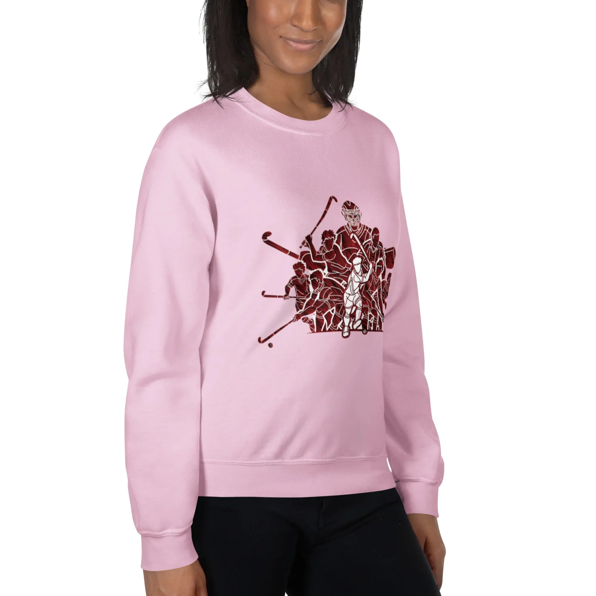 HOCKEY TEAM SPIRIT women’s sweatshirt - Red / S - Printoo Shop - 1507509_5442