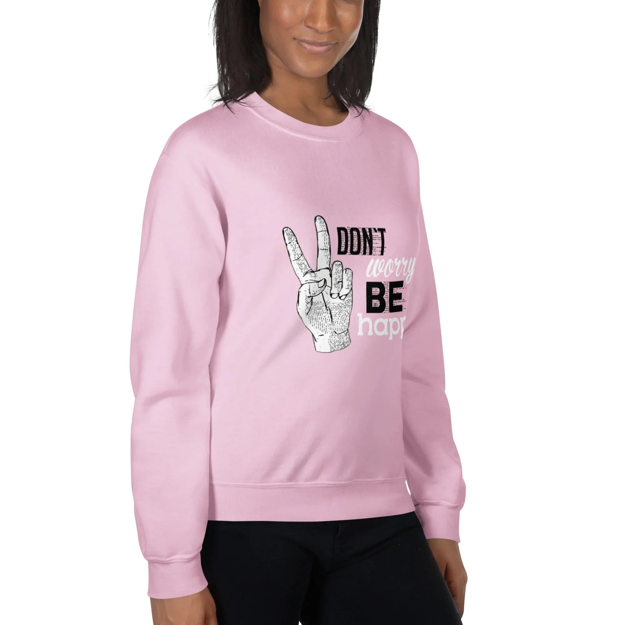 POSITIVE VIBES PEACE women’s sweatshirt - Red / S - Printoo Shop - 4059920_5442