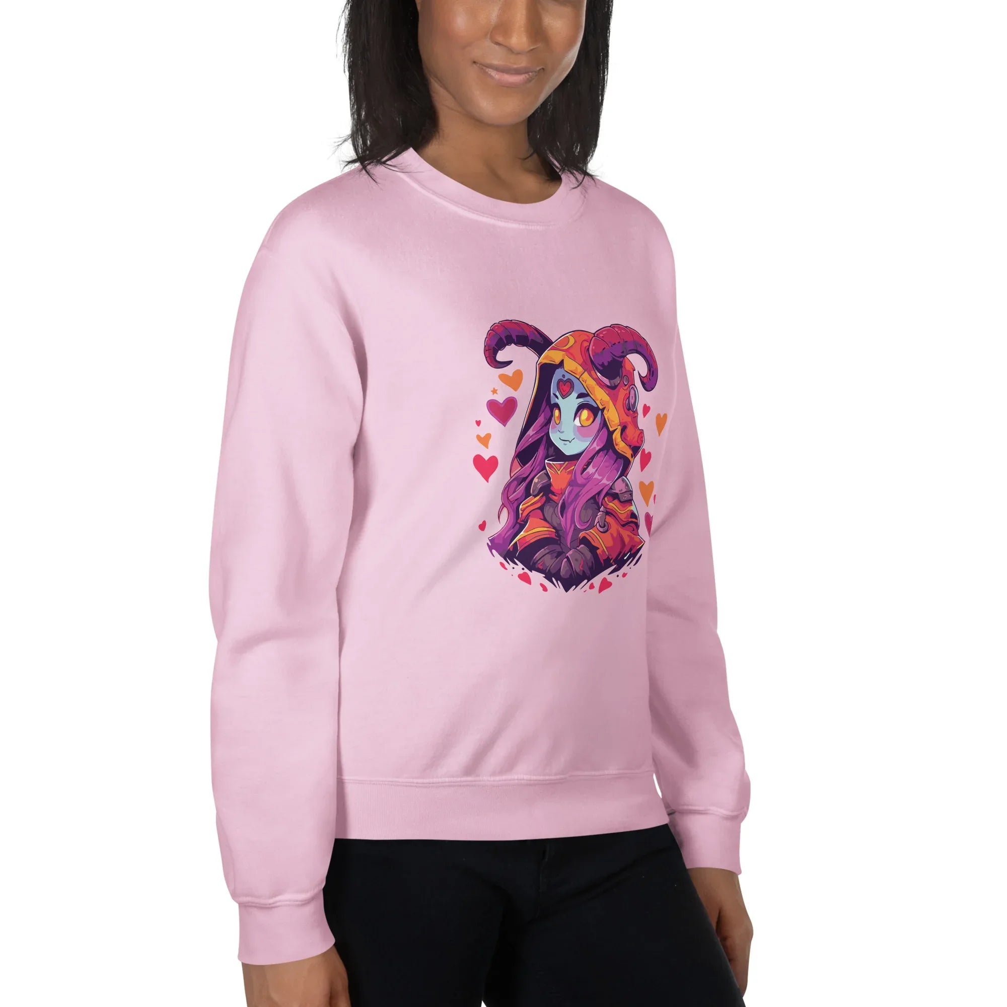 HEART GUARDIAN women’s sweatshirt - Light Pink / S - Printoo Shop - 3813974_7868