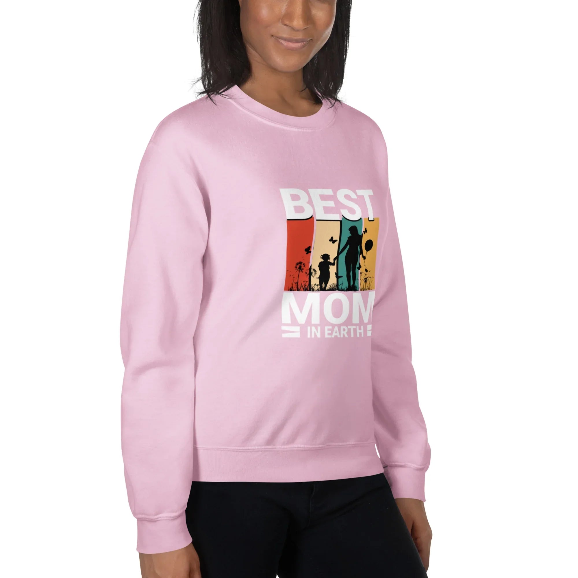 BEST MOM IN EARTH women’s sweatshirt - Red / S - Printoo Shop - 2027381_5442