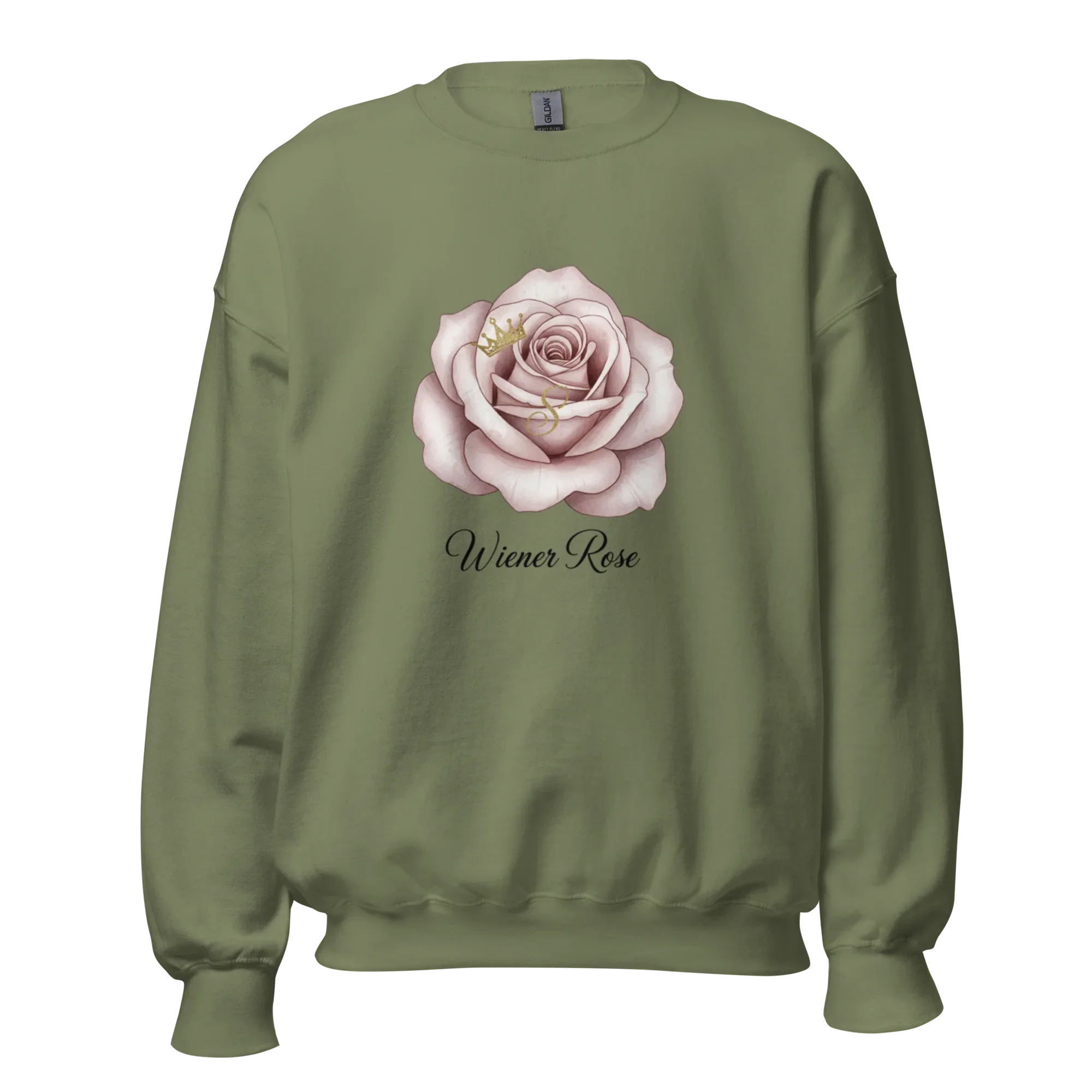 WIENER ROSE women’s sweatshirt - Military Green / S - Printoo Shop - 3120134_13005