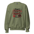 INNER POWER women’s sweatshirt - Military Green / S - Printoo Shop - 2071741_13005