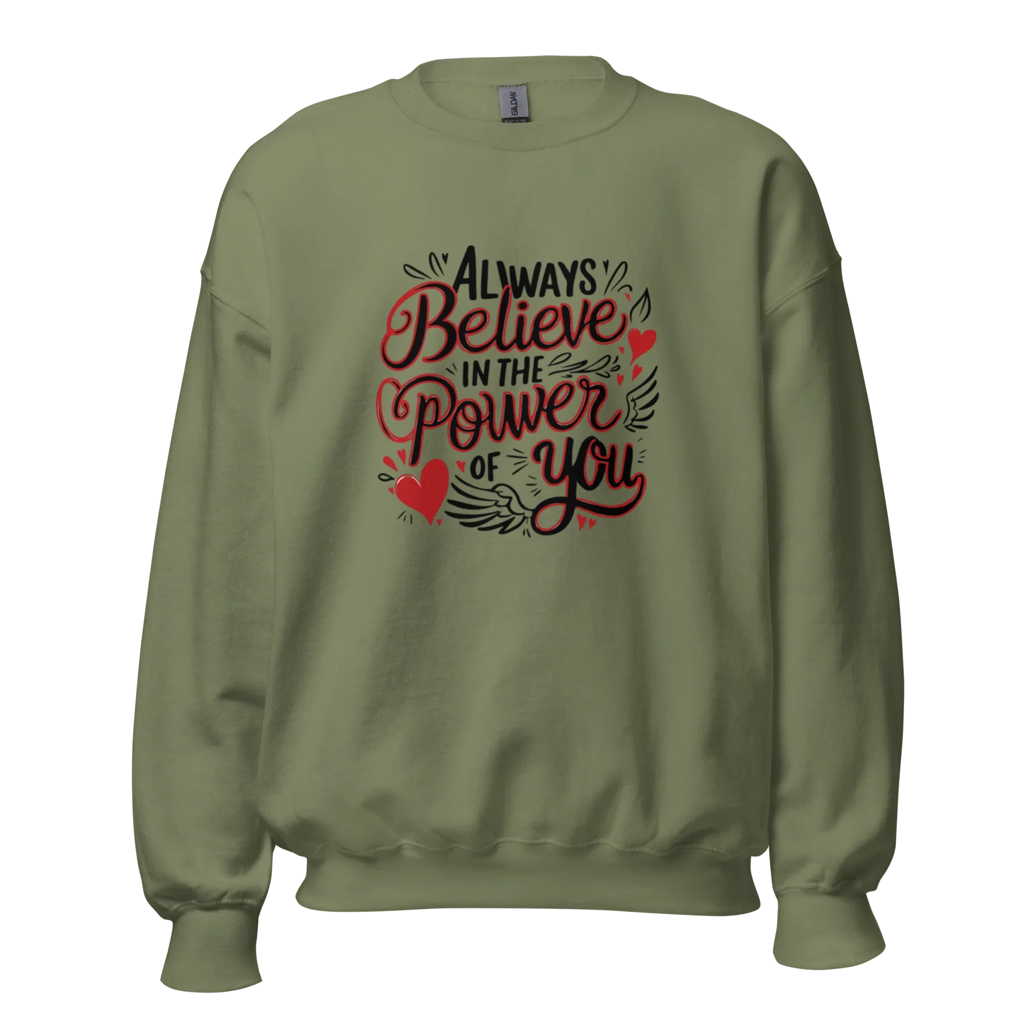 INNER POWER women’s sweatshirt - Military Green / S - Printoo Shop - 2071741_13005
