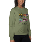 HIPSTER CATS women’s sweatshirt - Red / S - Printoo Shop - 7466621_5442