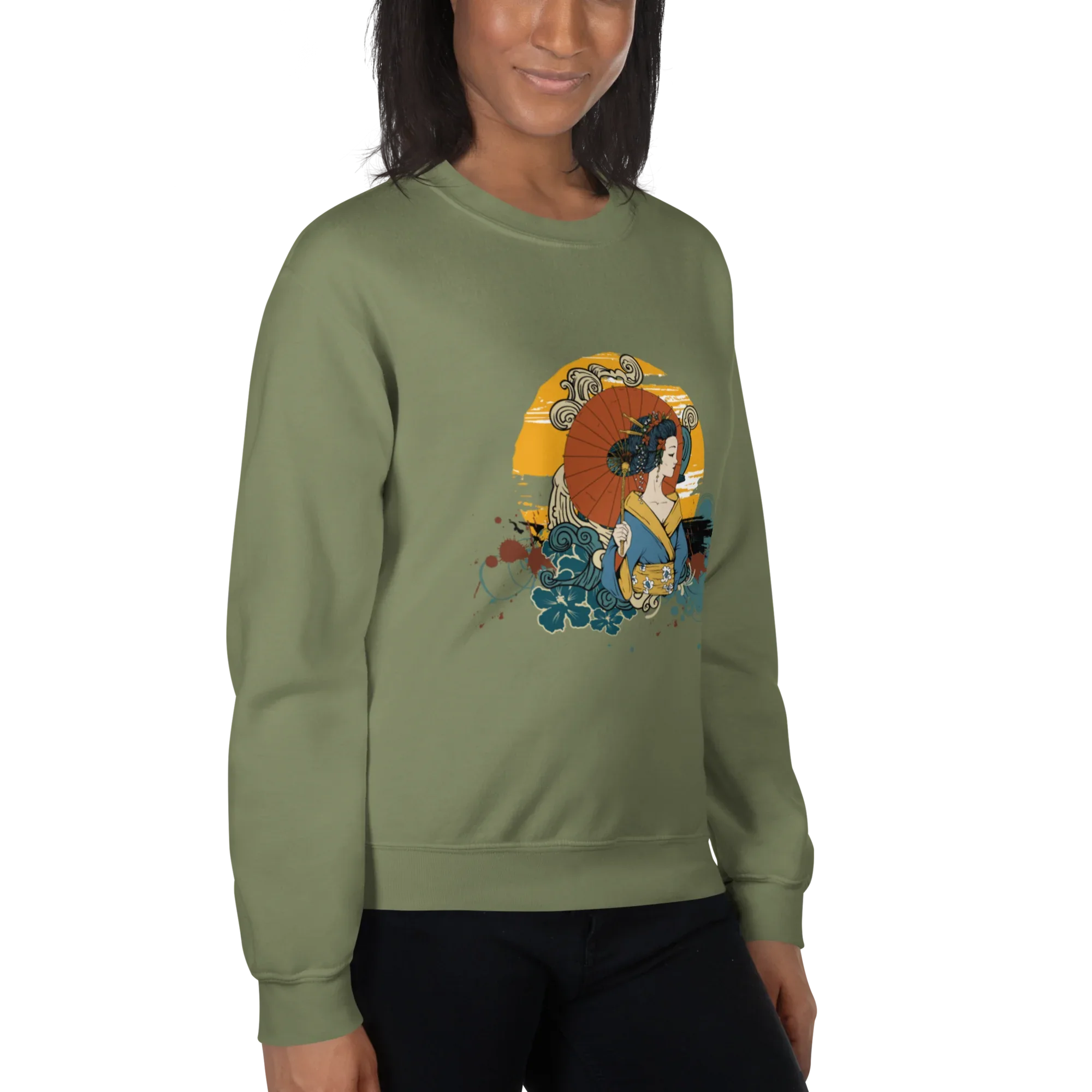 BEAUTY IN BLOOM women’s sweatshirt - Black / S - Printoo Shop - 6160845_5434