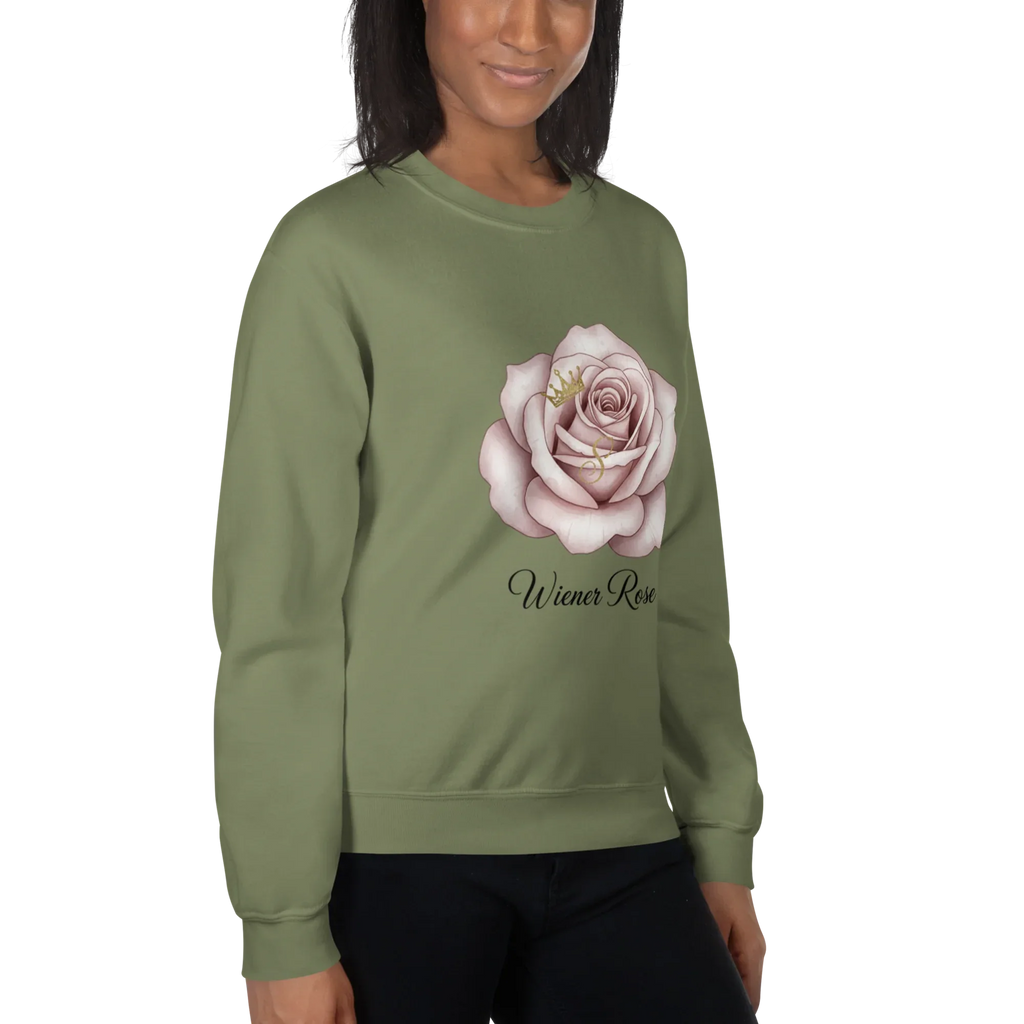 WIENER ROSE women’s sweatshirt - Military Green / S - Printoo Shop - 3120134_13005