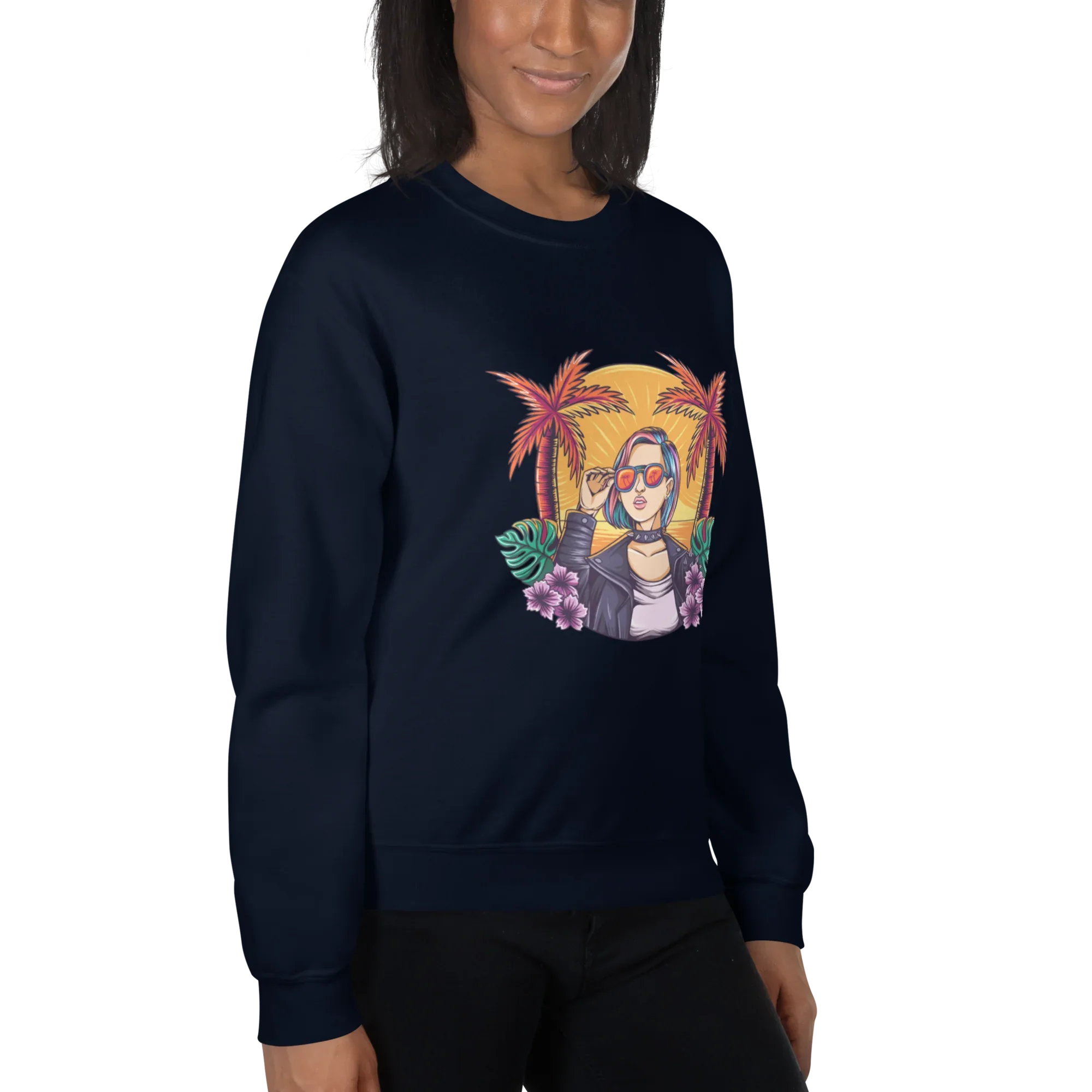 RELAXED COOL women’s sweatshirt - Black / S - Printoo Shop - 7762924_5434