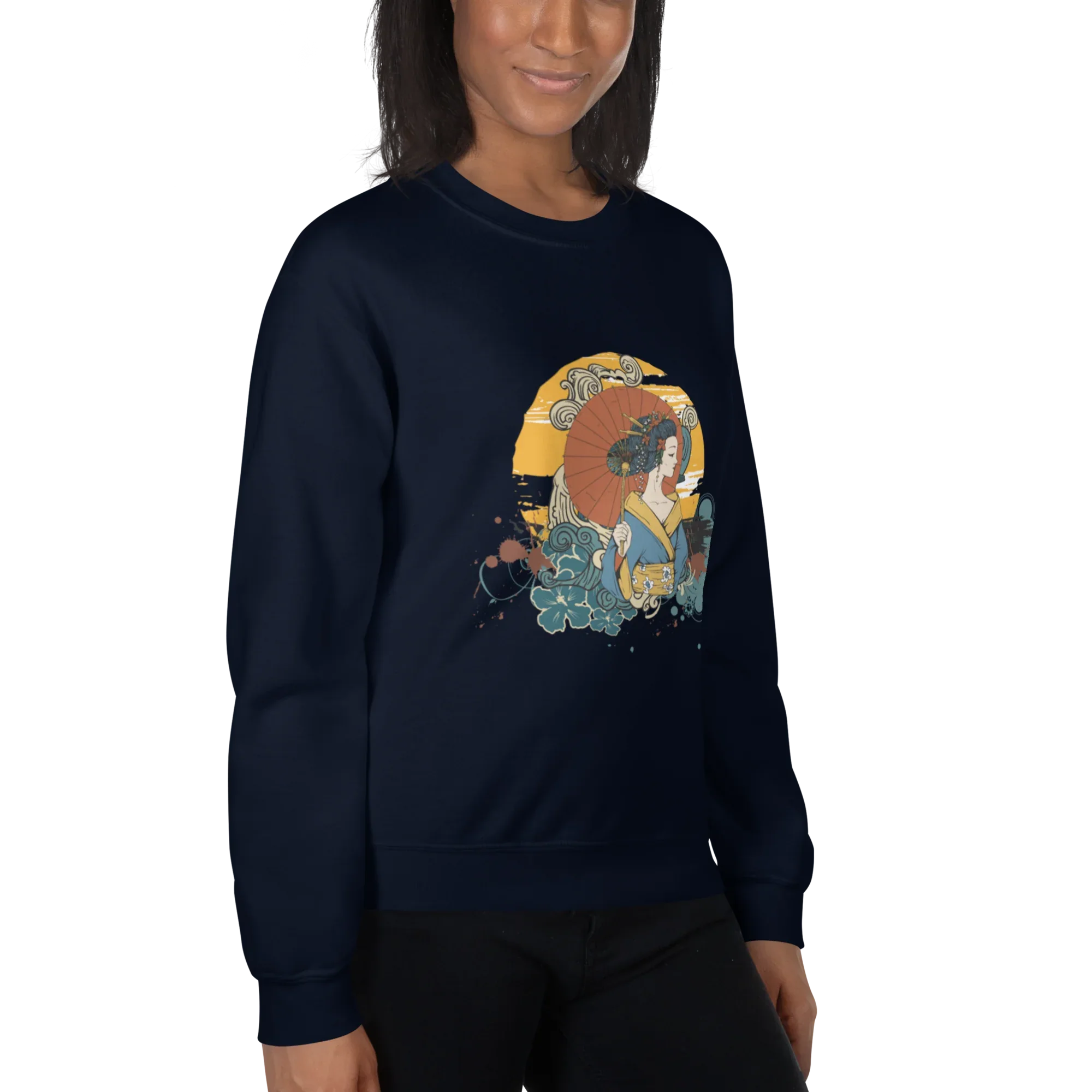 BEAUTY IN BLOOM women’s sweatshirt - Black / S - Printoo Shop - 6160845_5434
