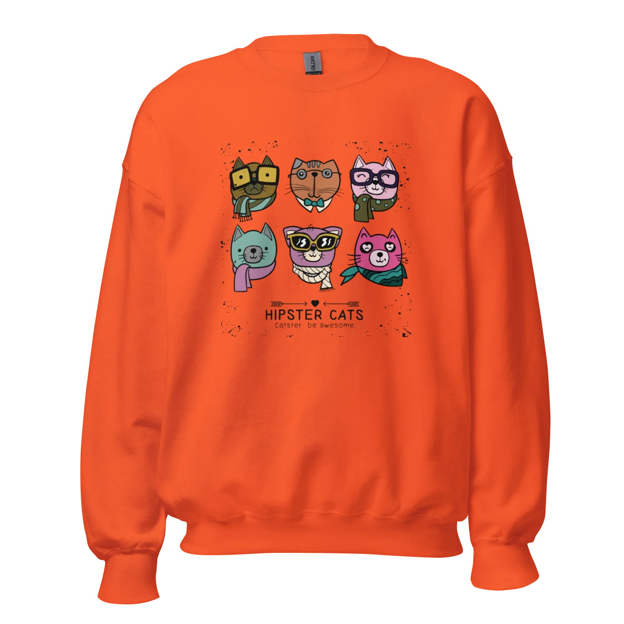 HIPSTER CATS women’s sweatshirt - Red / S - Printoo Shop - 7466621_5442