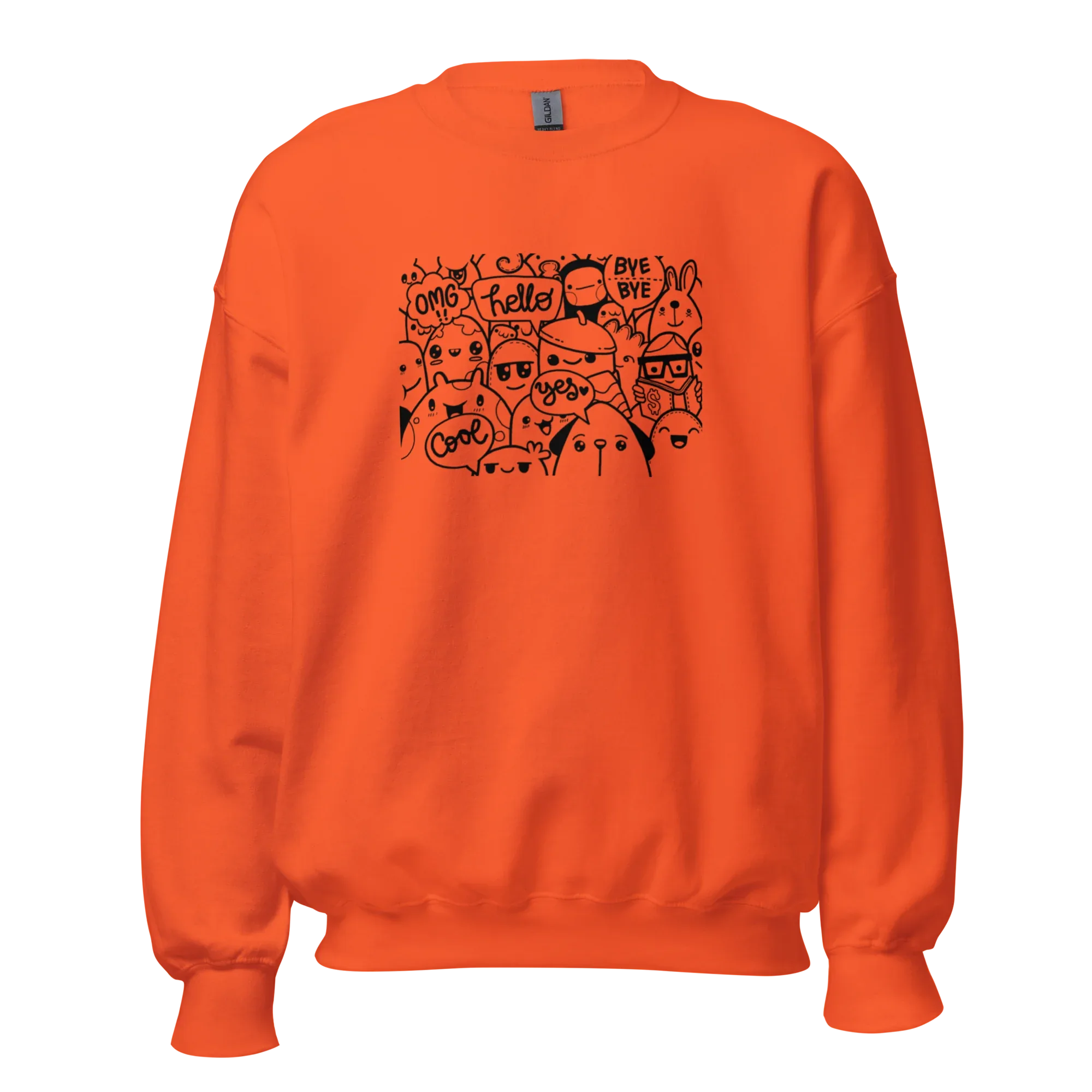DOODLE VIBES women’s sweatshirt - Red / S - Printoo Shop - 4139913_5442