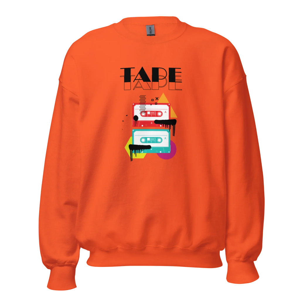 RETRO VIBE TAPE ART women’s sweatshirt - Orange / S - Printoo Shop - 7415330_22650