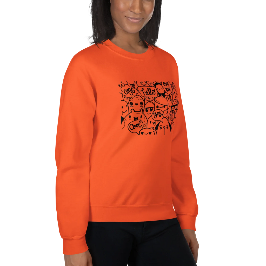 DOODLE VIBES women’s sweatshirt - Red / S - Printoo Shop - 4139913_5442