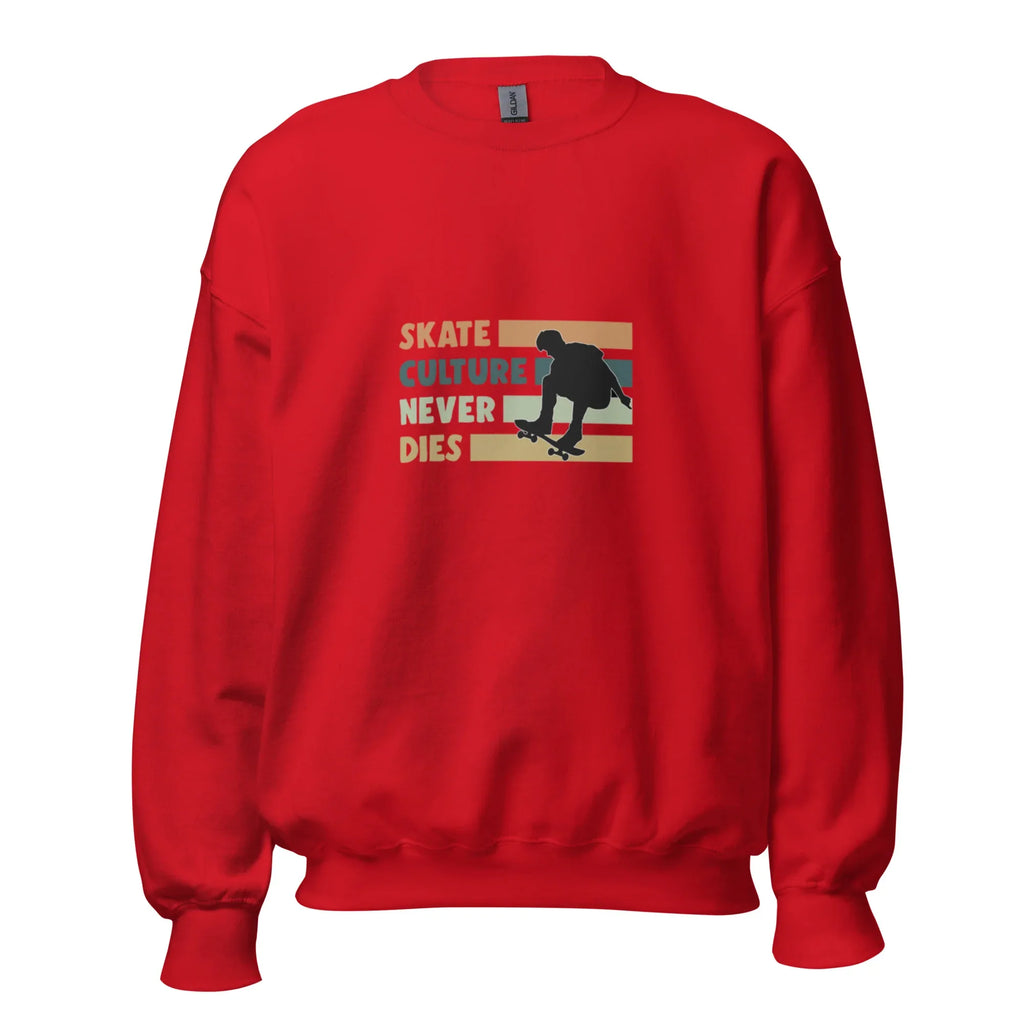 SKATE CULTURE NEVER DIES women's sweatshirt - Red / S - Printoo Shop - 8396187_5442