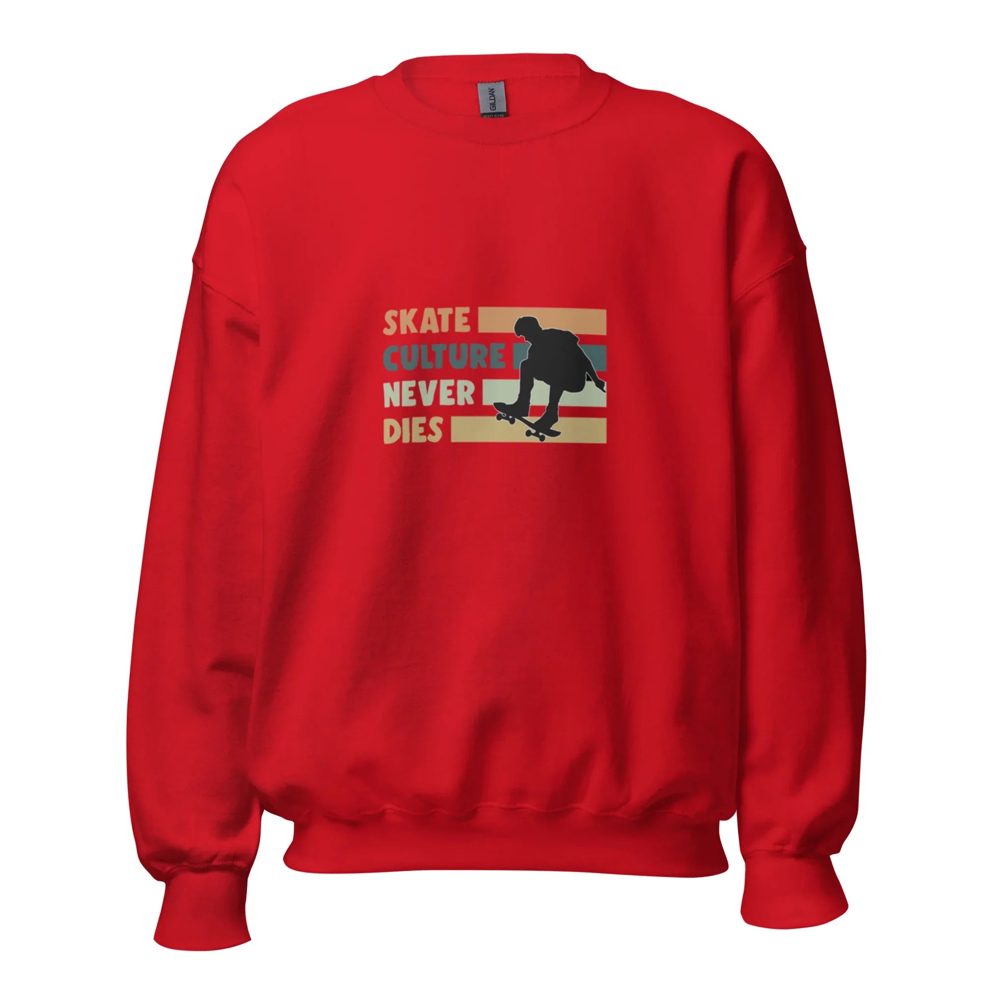 SKATE CULTURE NEVER DIES women's sweatshirt - Red / S - Printoo Shop - 8396187_5442