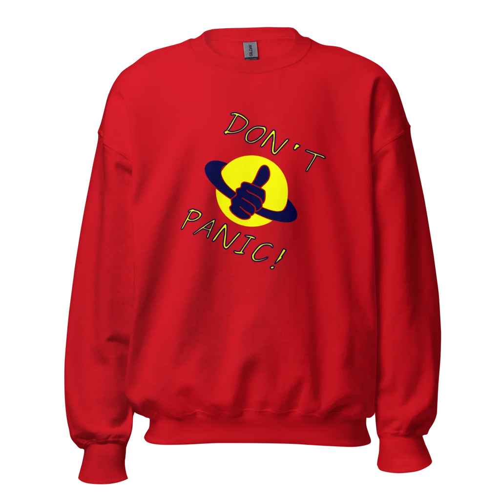 DON’T PANIC! women’s sweatshirt - Red / S - Printoo Shop - 8877909_5442