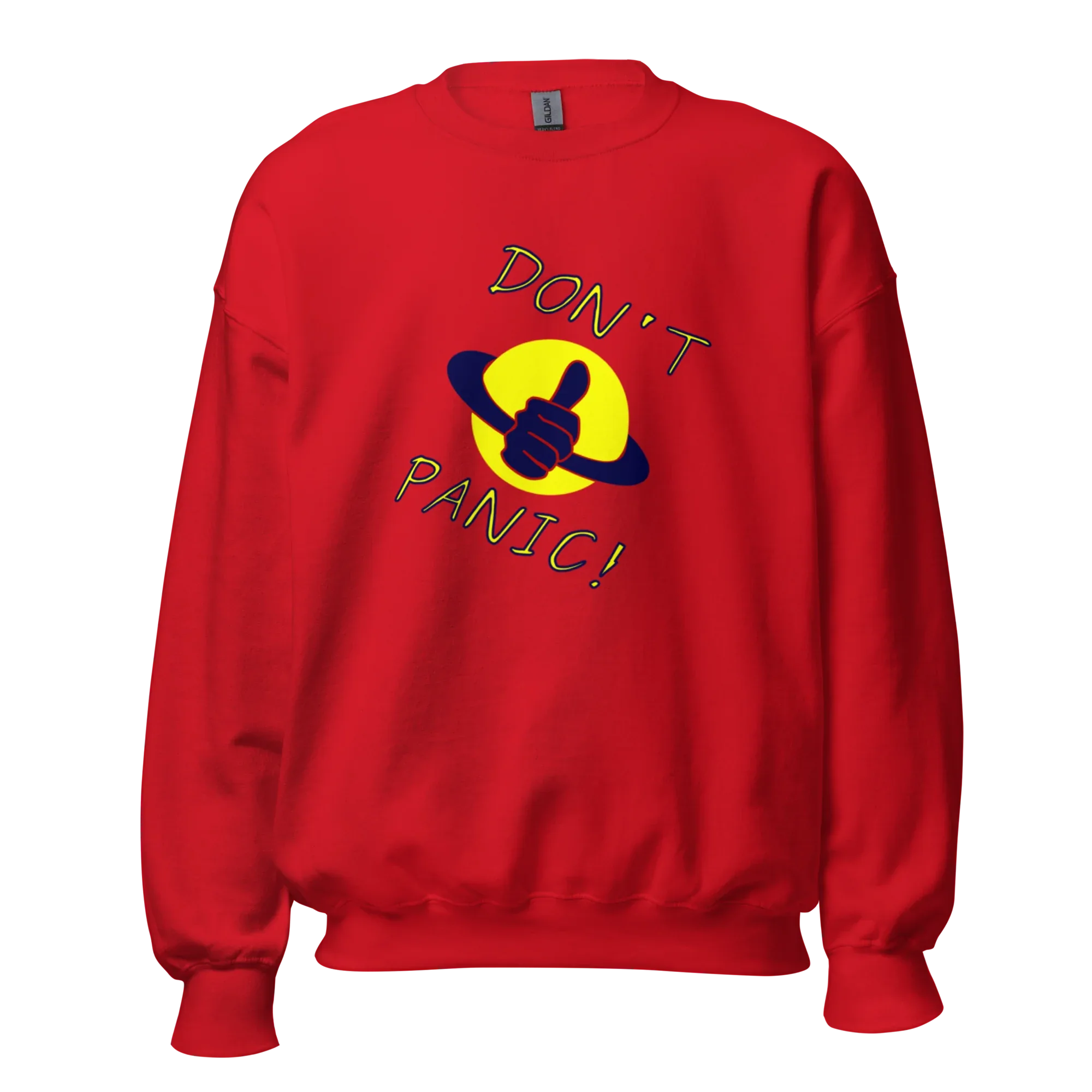 DON’T PANIC! women’s sweatshirt - Red / S - Printoo Shop - 8877909_5442