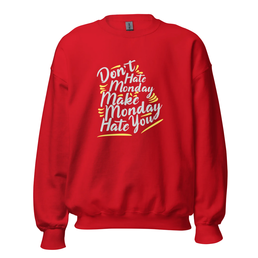 MONDAY REBEL women’s sweatshirt - Red / S - Printoo Shop - 8572608_5442