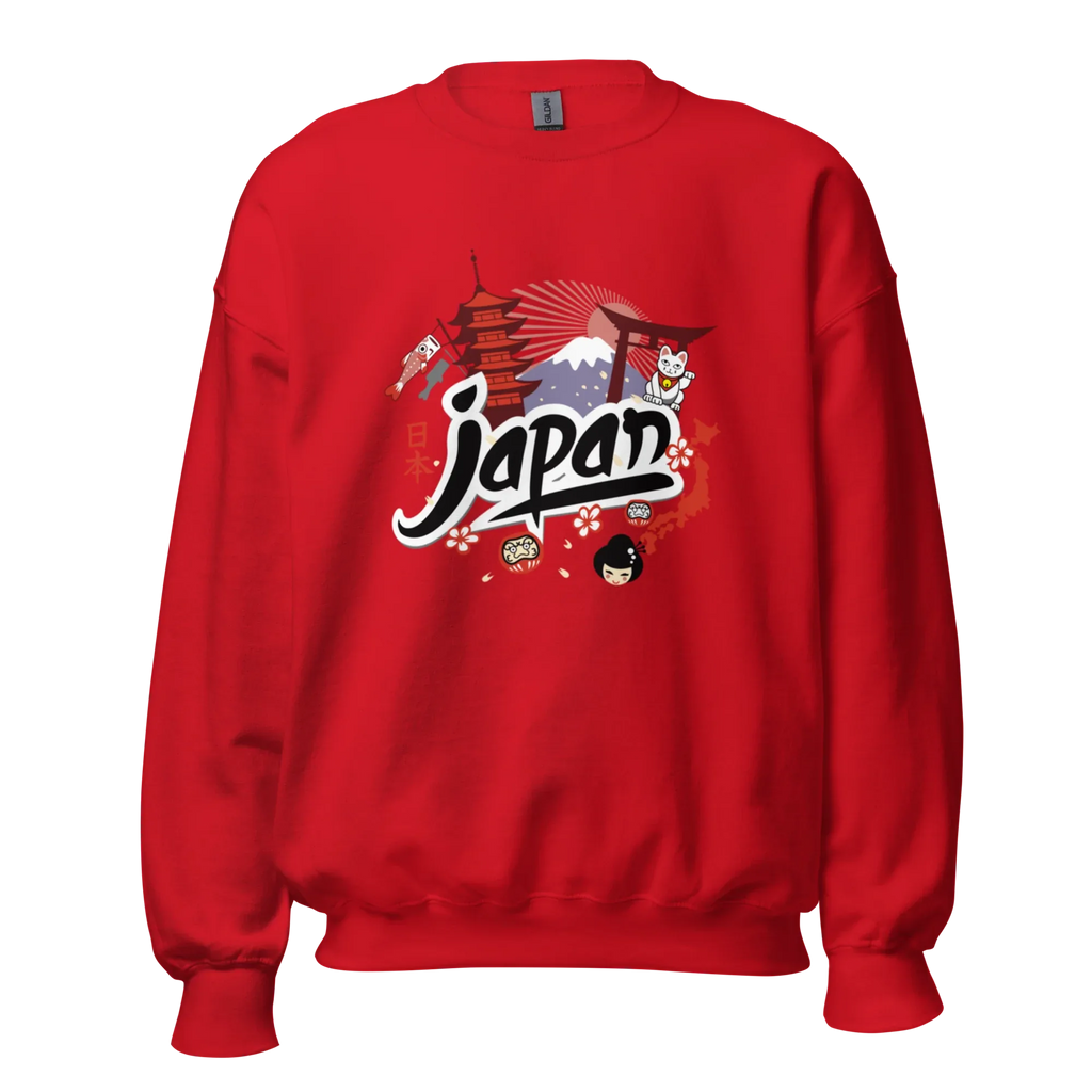 JAPAN HERITAGE ART women’s sweatshirt - Red / S - Printoo Shop - 8859988_5442